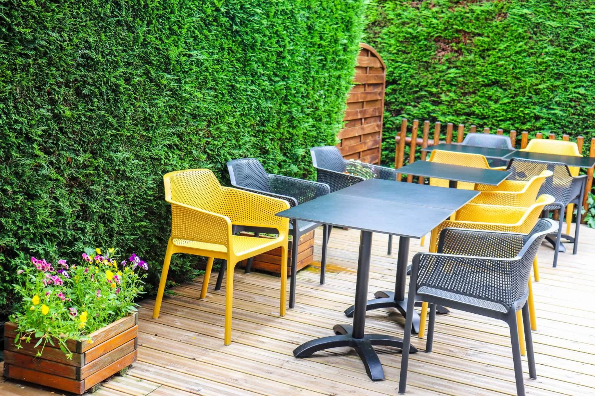 Patio in ibis Calais Car Ferry