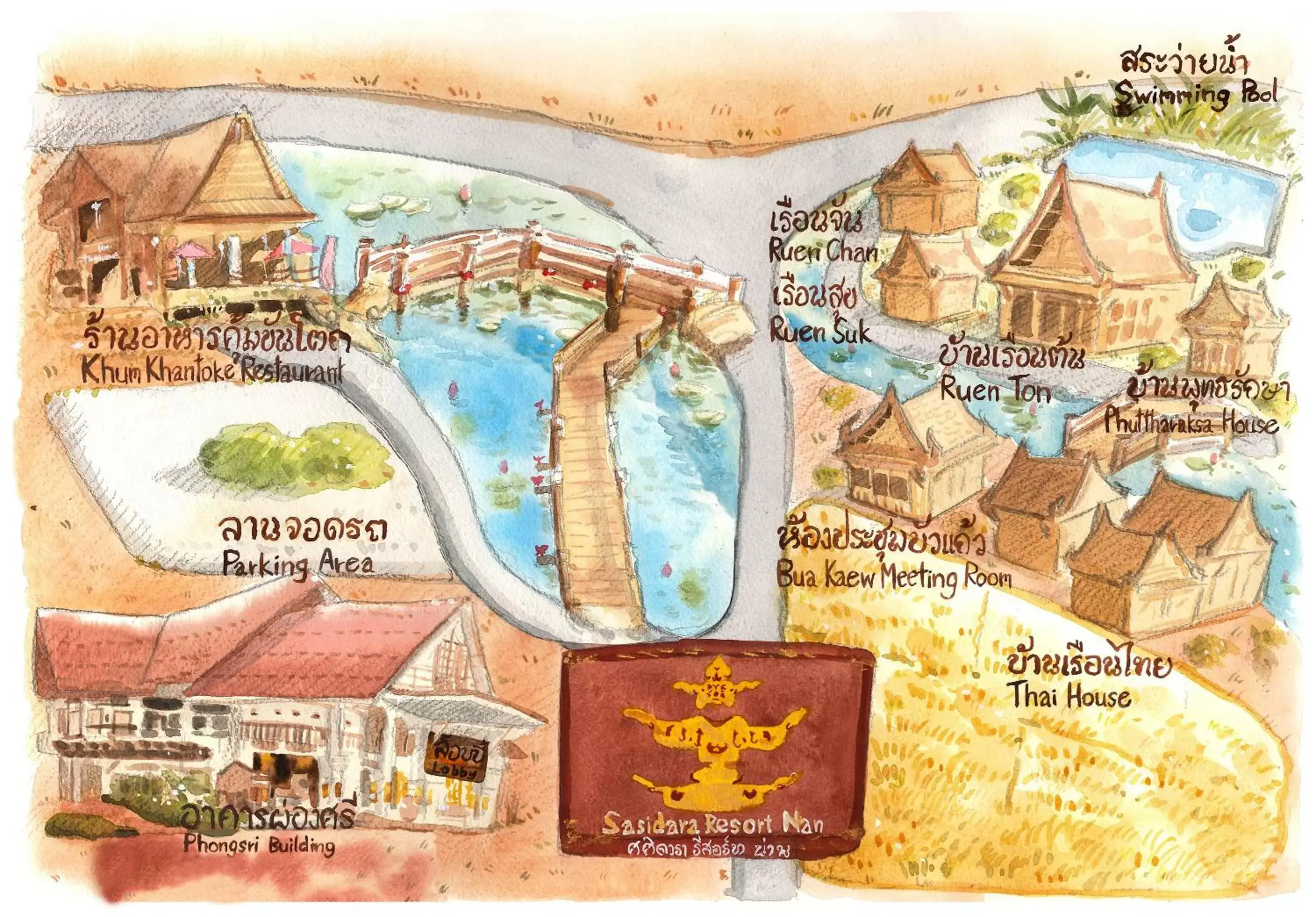 Floor plan, Bird's-eye View in Sasidara Resort Nan