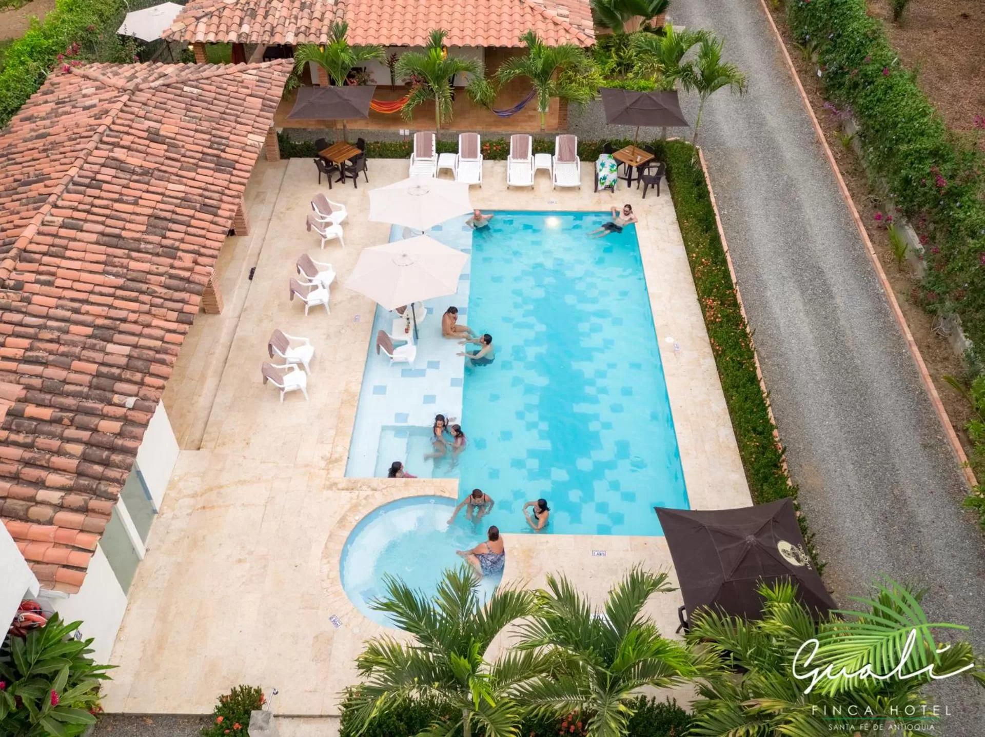 Pool view in Finca Hotel Guali Santafe