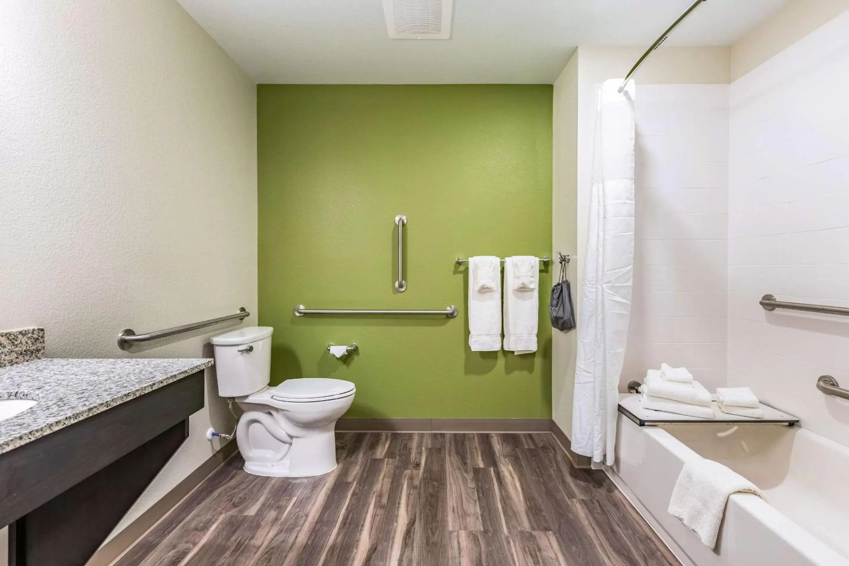 Bathroom in Sleep Inn & Suites Mt. Hope near Auction & Event Center