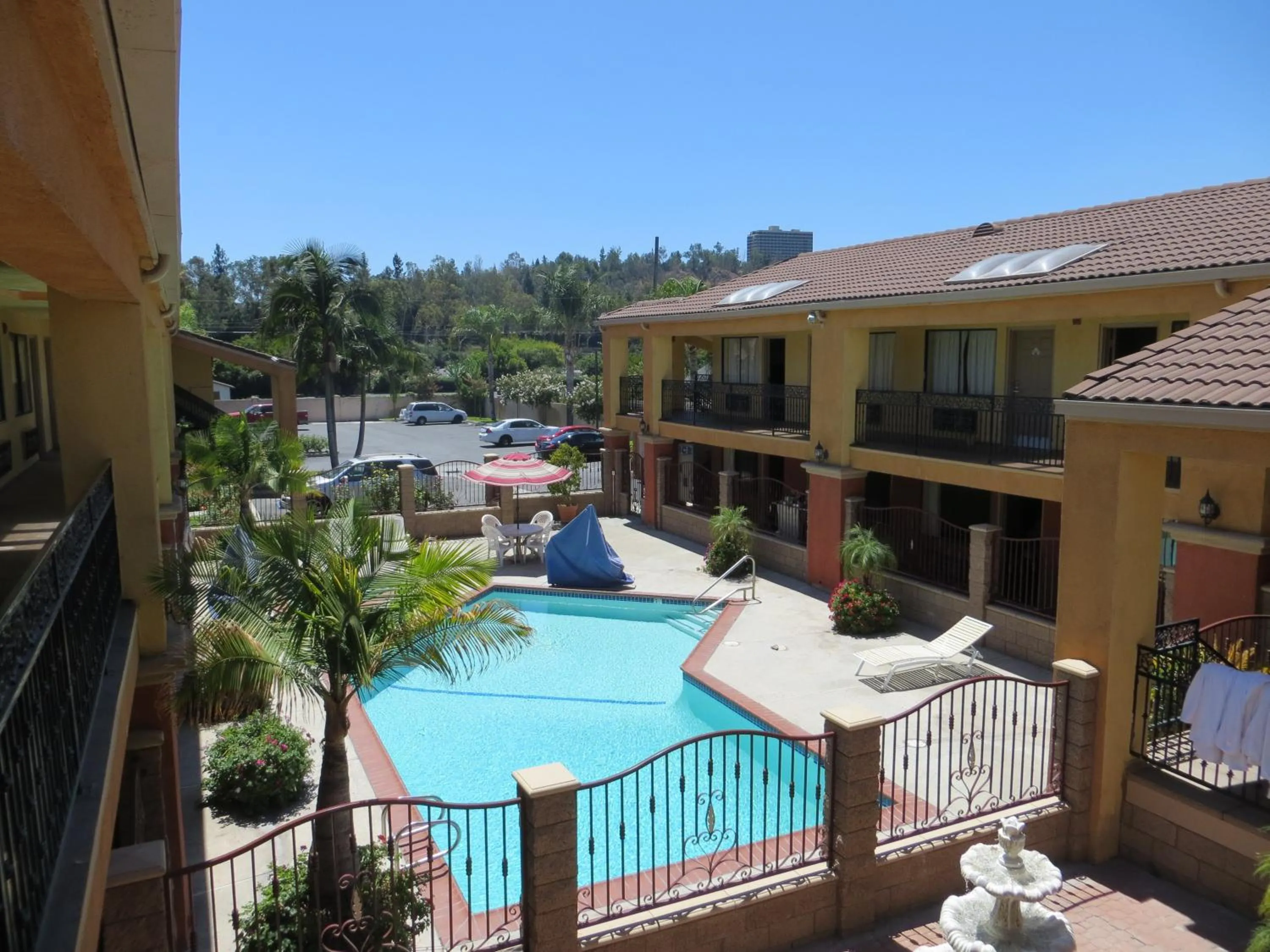 Pool view in Azusa Inn
