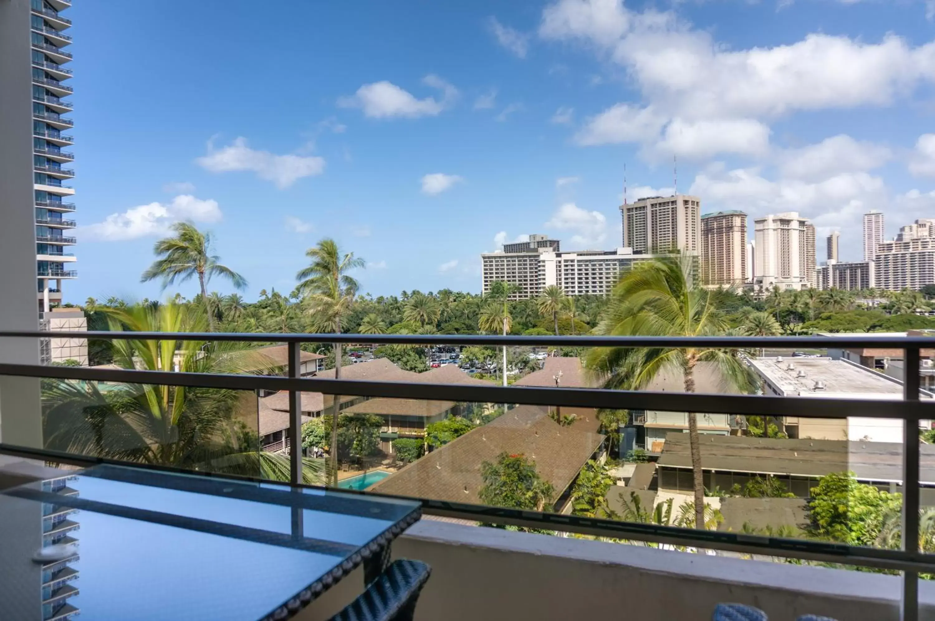 Balcony/Terrace, Pool View in Regency on Beachwalk Waikiki by OUTRIGGER