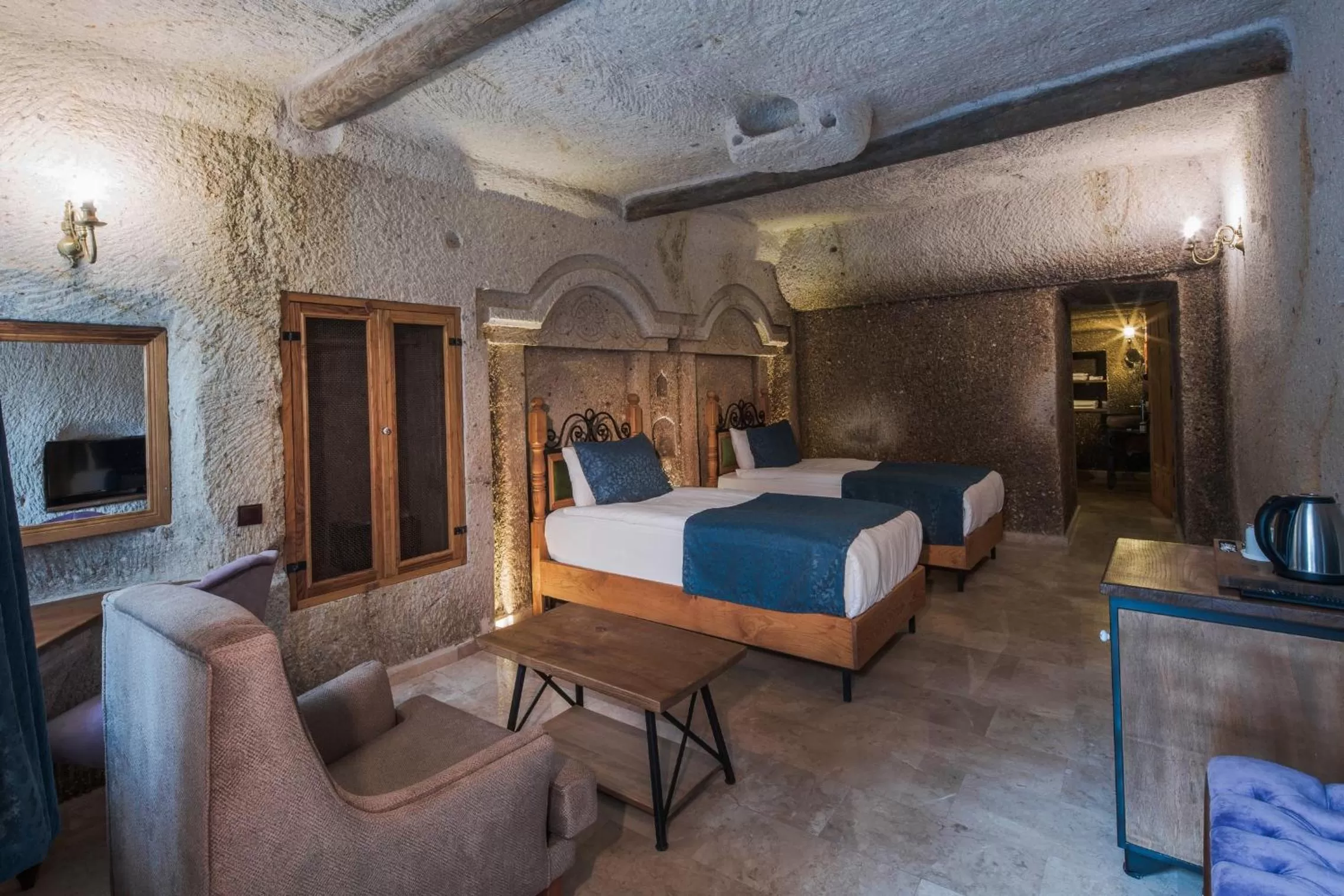 Bed in Lunar Cappadocia Hotel