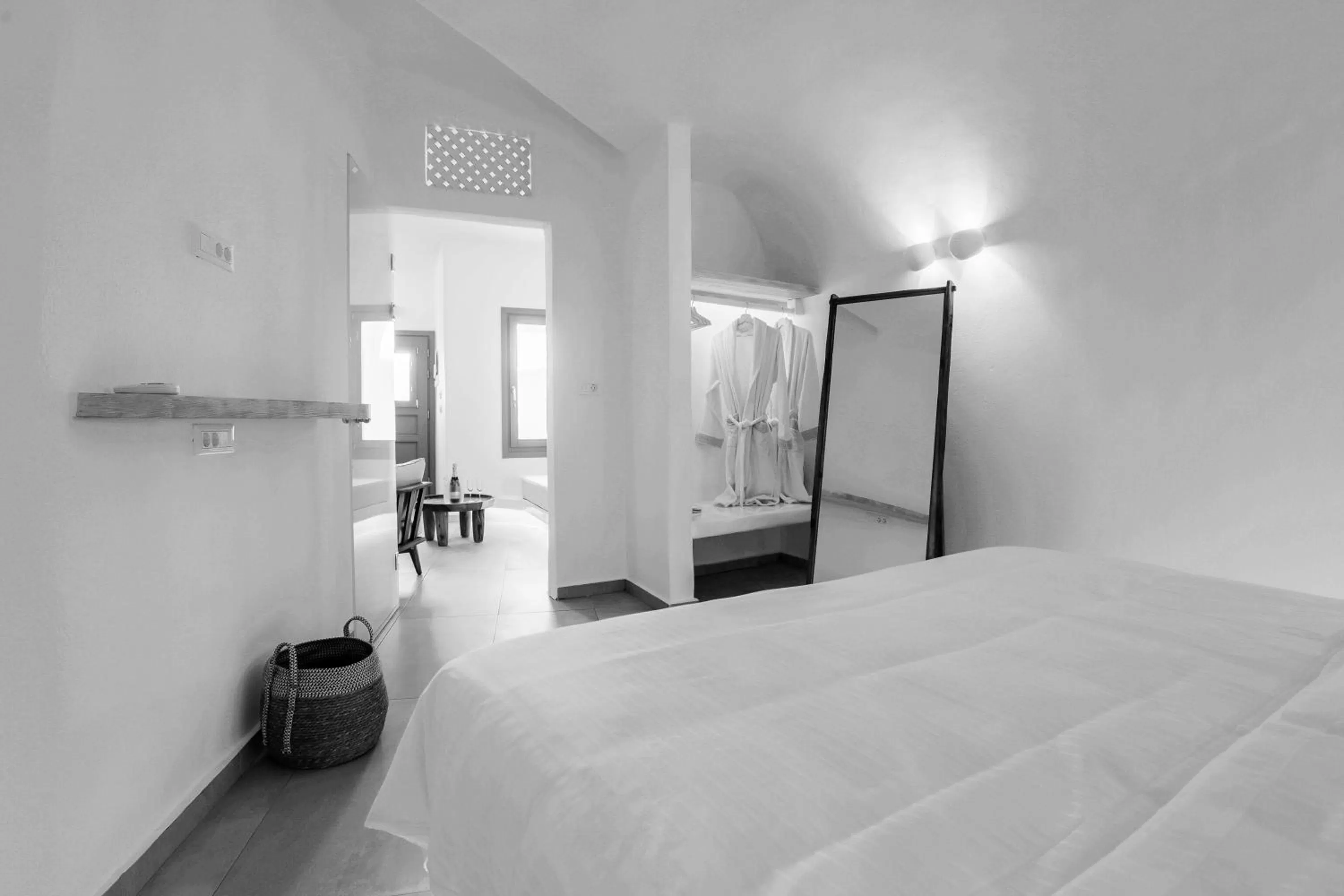 Bedroom, Bed in Eternity Suites Santorini