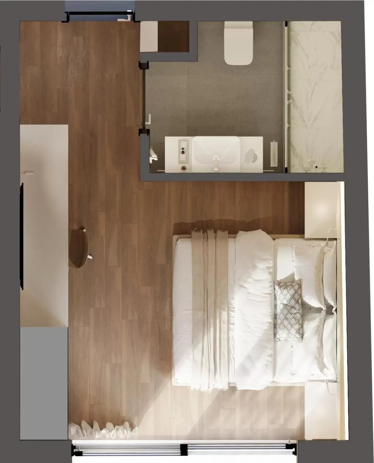 Floor plan, Bed in Athens Hill Luxury Apartments
