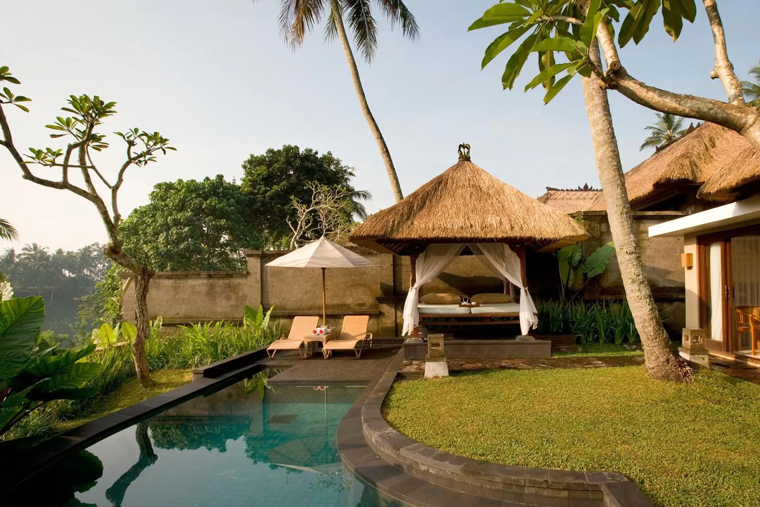 Garden, Swimming Pool in Kamandalu Ubud - CHSE Certified