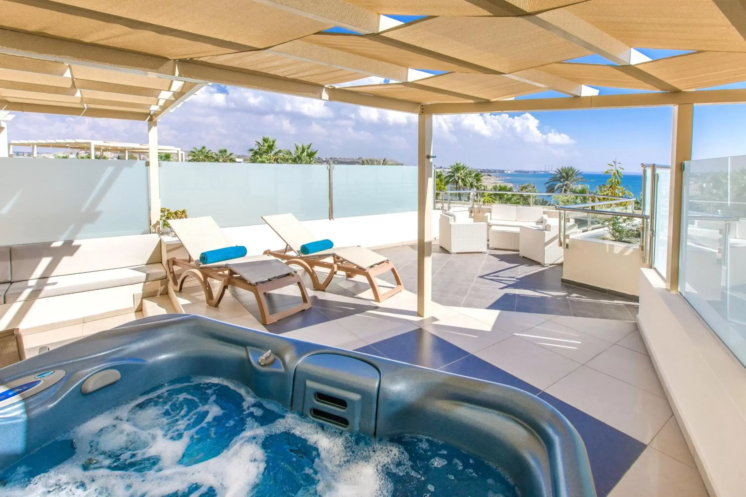 Balcony/Terrace, Swimming Pool in Golden Bay Beach Hotel