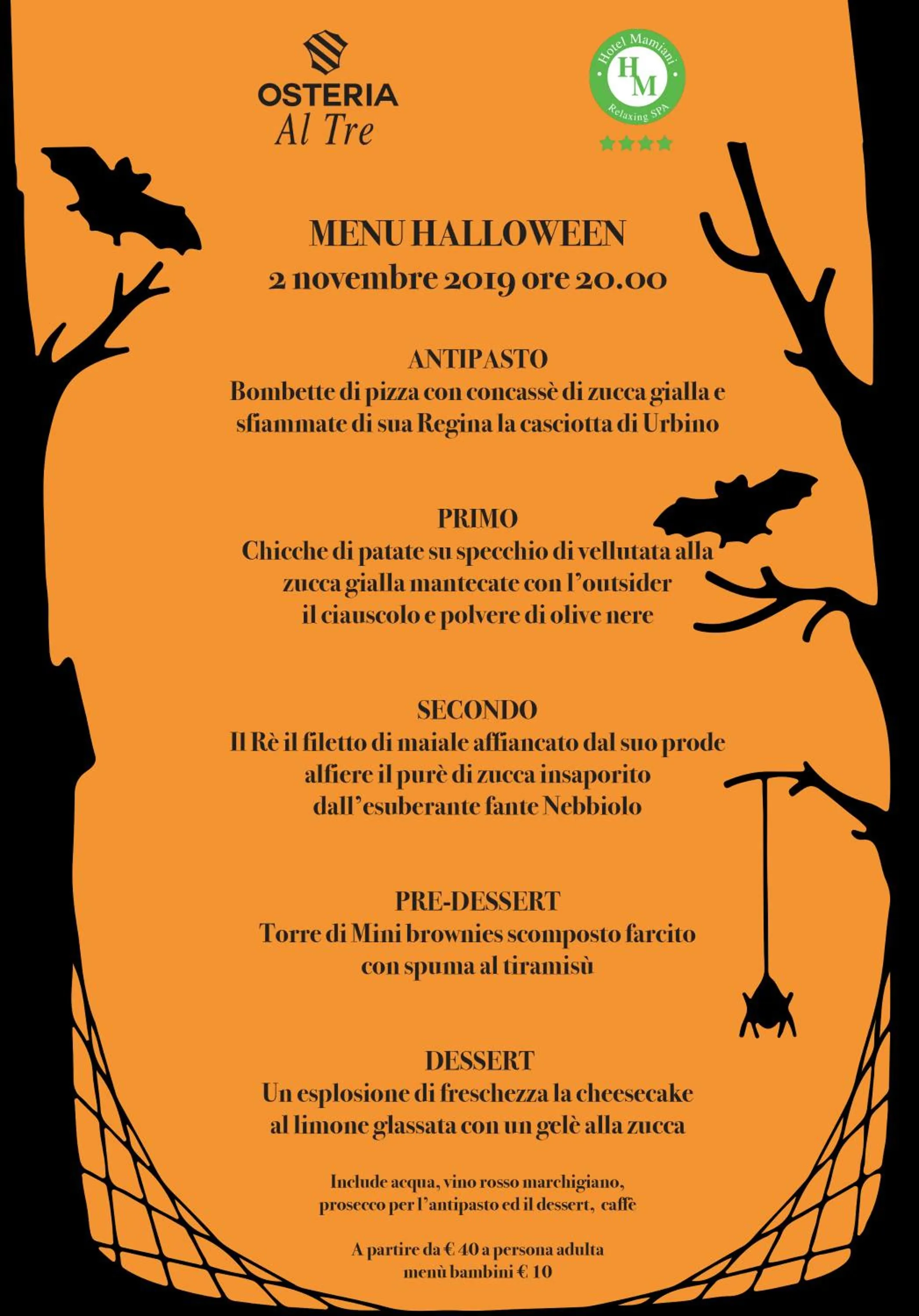 Food and drinks in Hotel Mamiani & Relaxing Spa Urbino