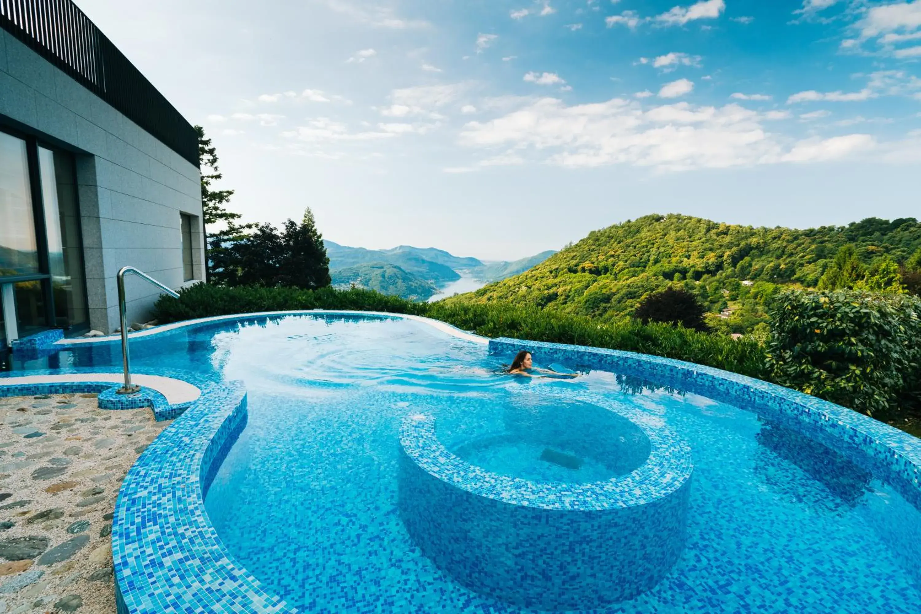 Pool view, Swimming Pool in Kurhaus Cademario Hotel & DOT Spa - Ticino Hotels Group