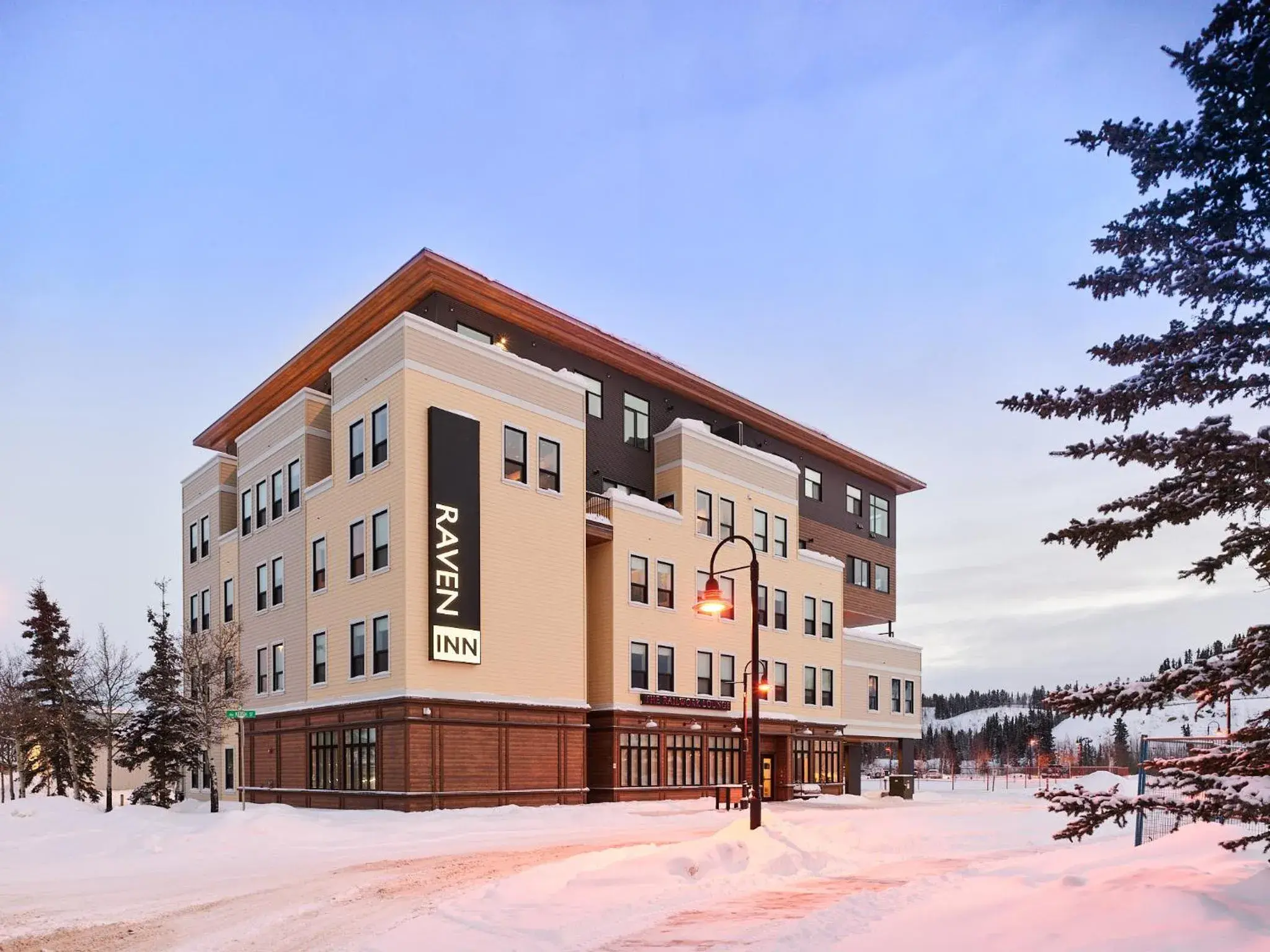 Property building, Winter in Raven Inn Whitehorse