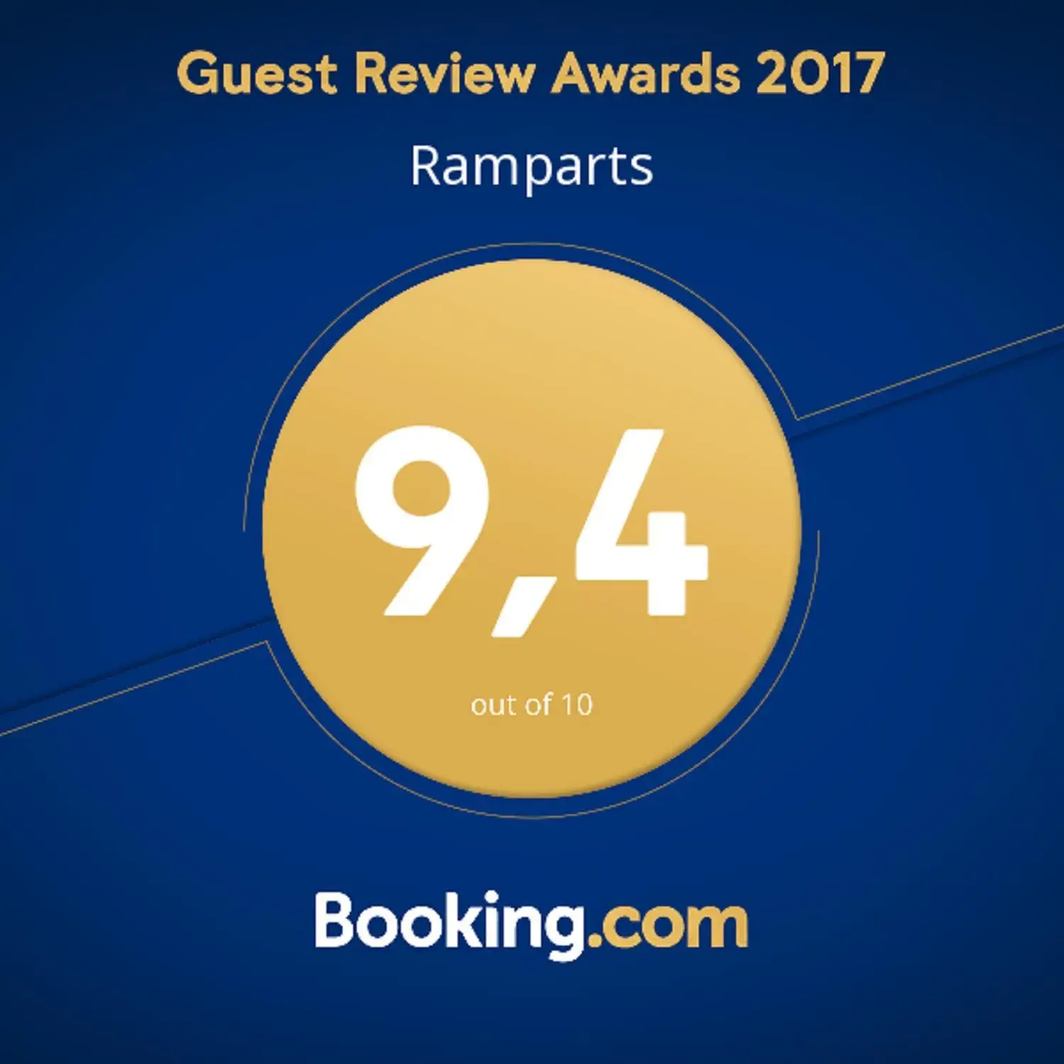 Certificate/Award in Ramparts Hotel
