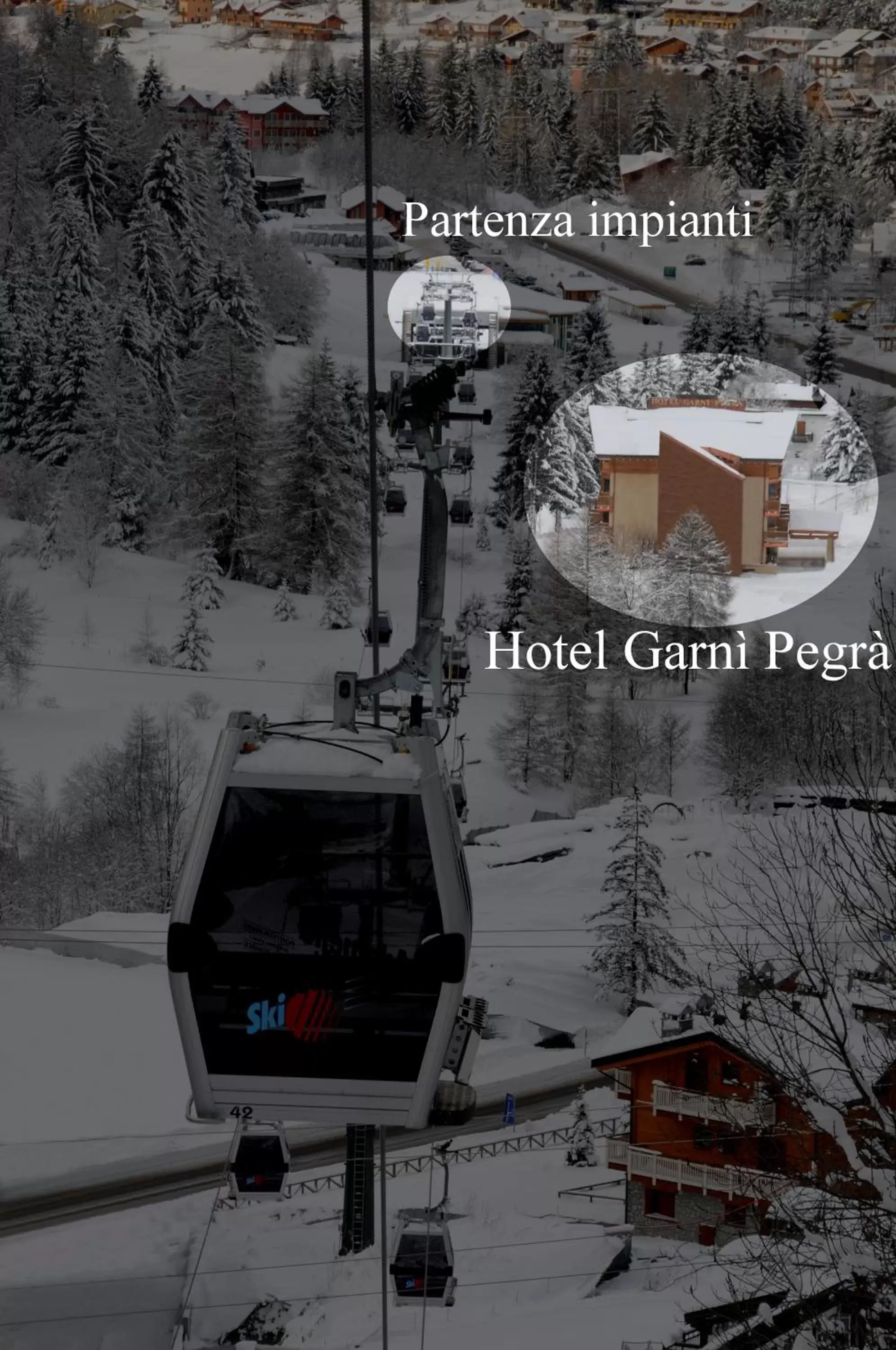 Bird's eye view, Winter in Hotel Garni Pegrà