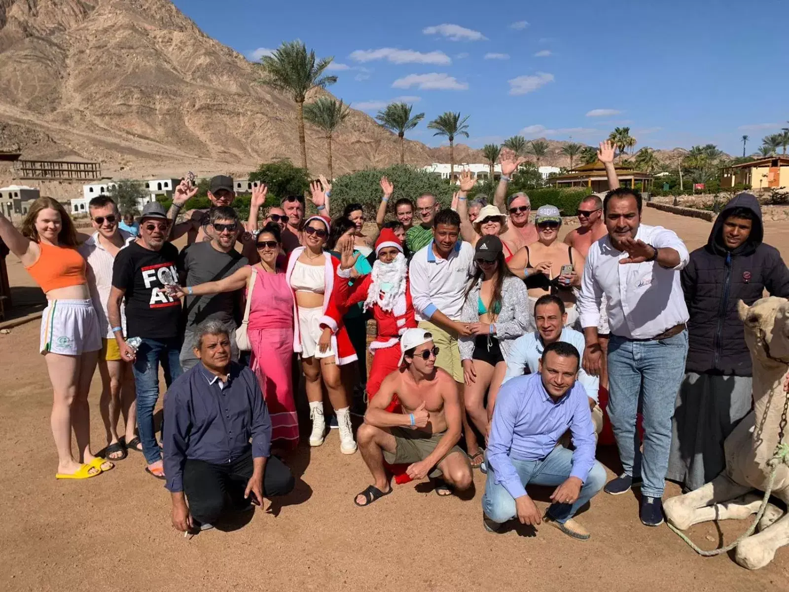 group of guests in Happy Life Village Dahab