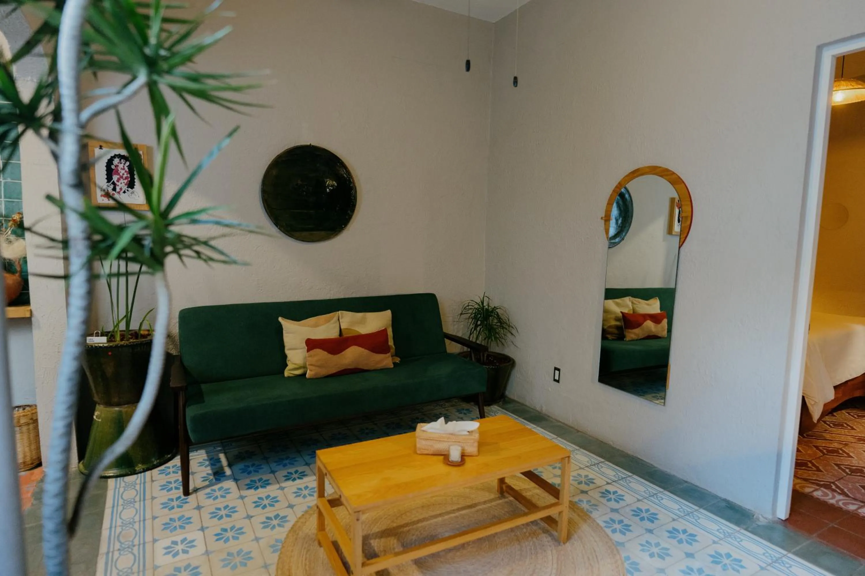 Living room, Bed in Grana B&B