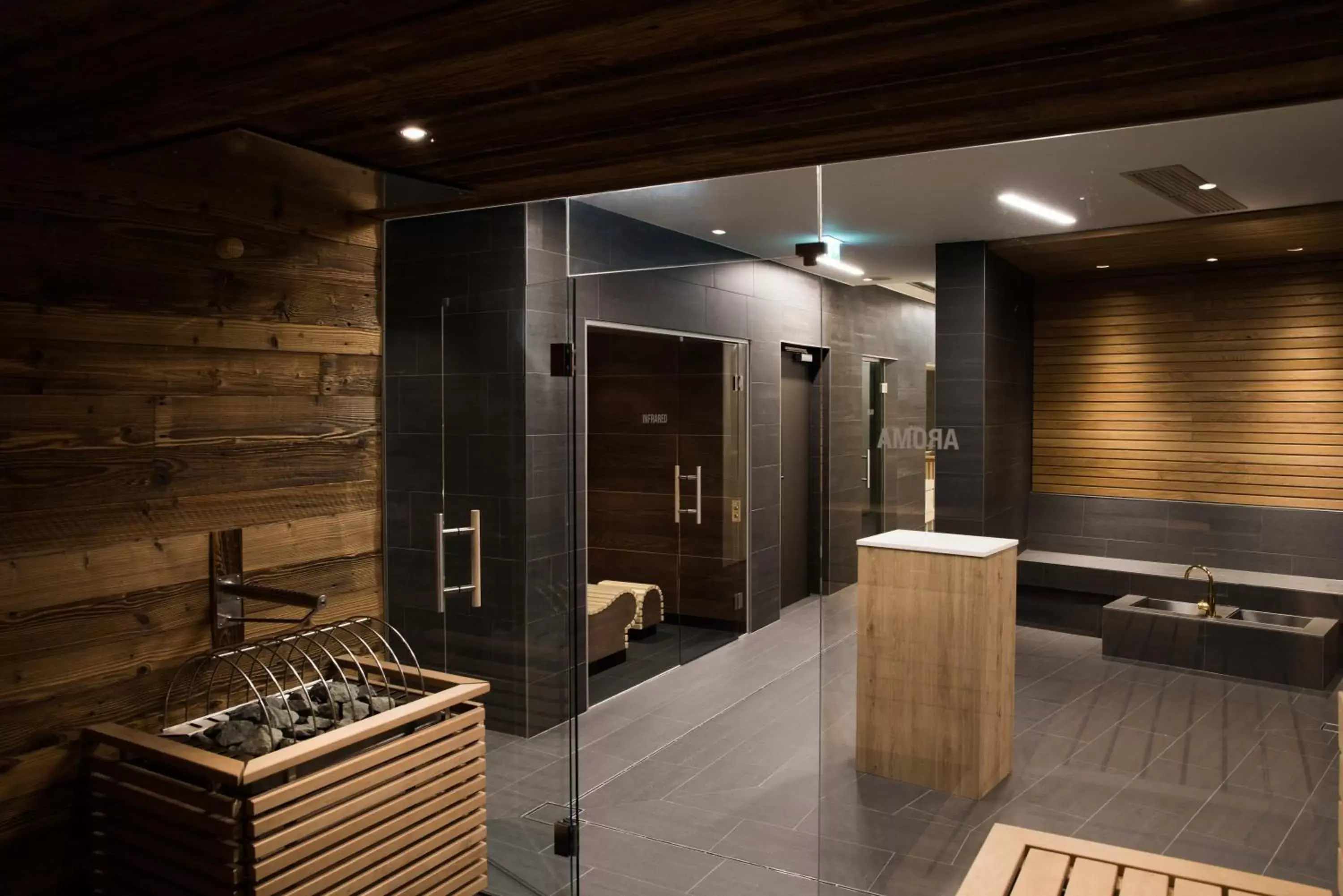 Sauna, Bathroom in Hotel Goldried