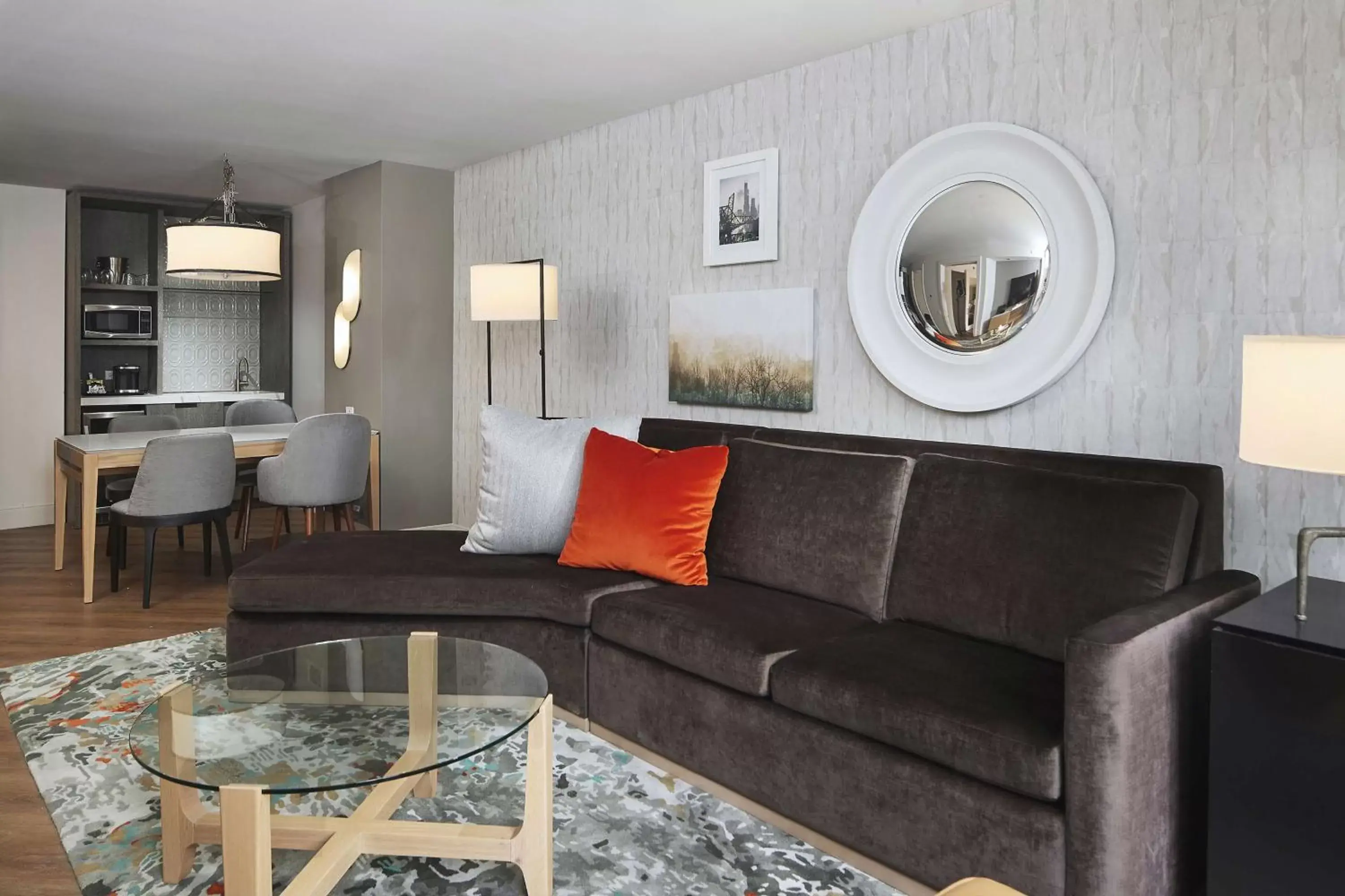 Living room in Hilton Grand Vacations Club Chicago Magnificent Mile Living room in Hilton Grand Vacations Club Chicago Magnificent Mile