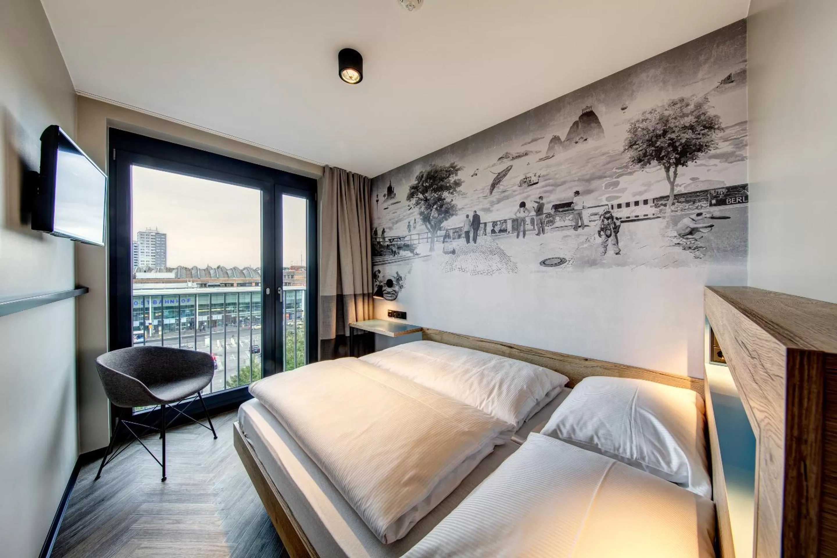 Other, Bed in Schulz Hotel Berlin Wall at the East Side Gallery