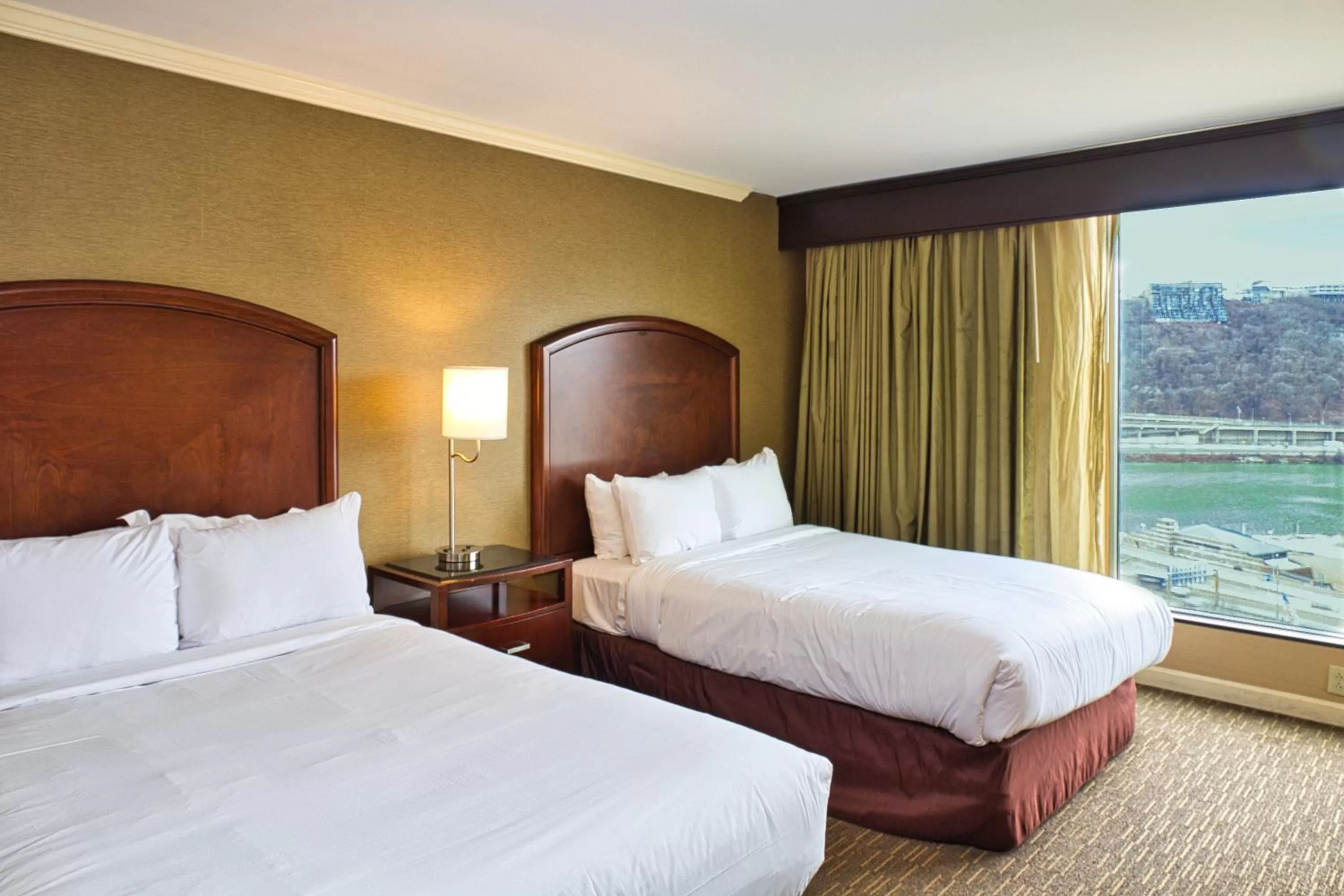 View (from property/room), Bed in Wyndham Grand Pittsburgh