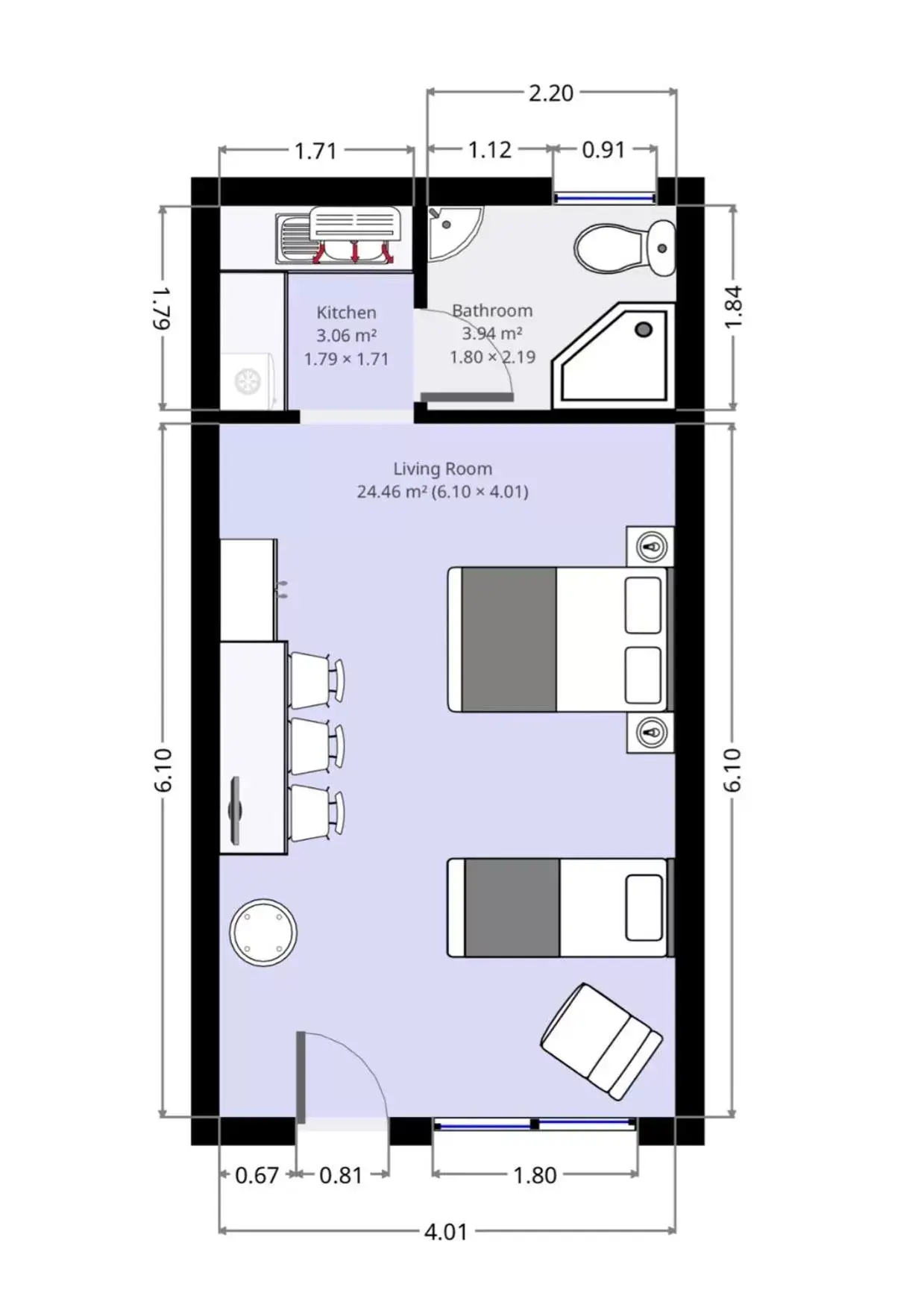 Floor Plan in Golfview Motor Inn