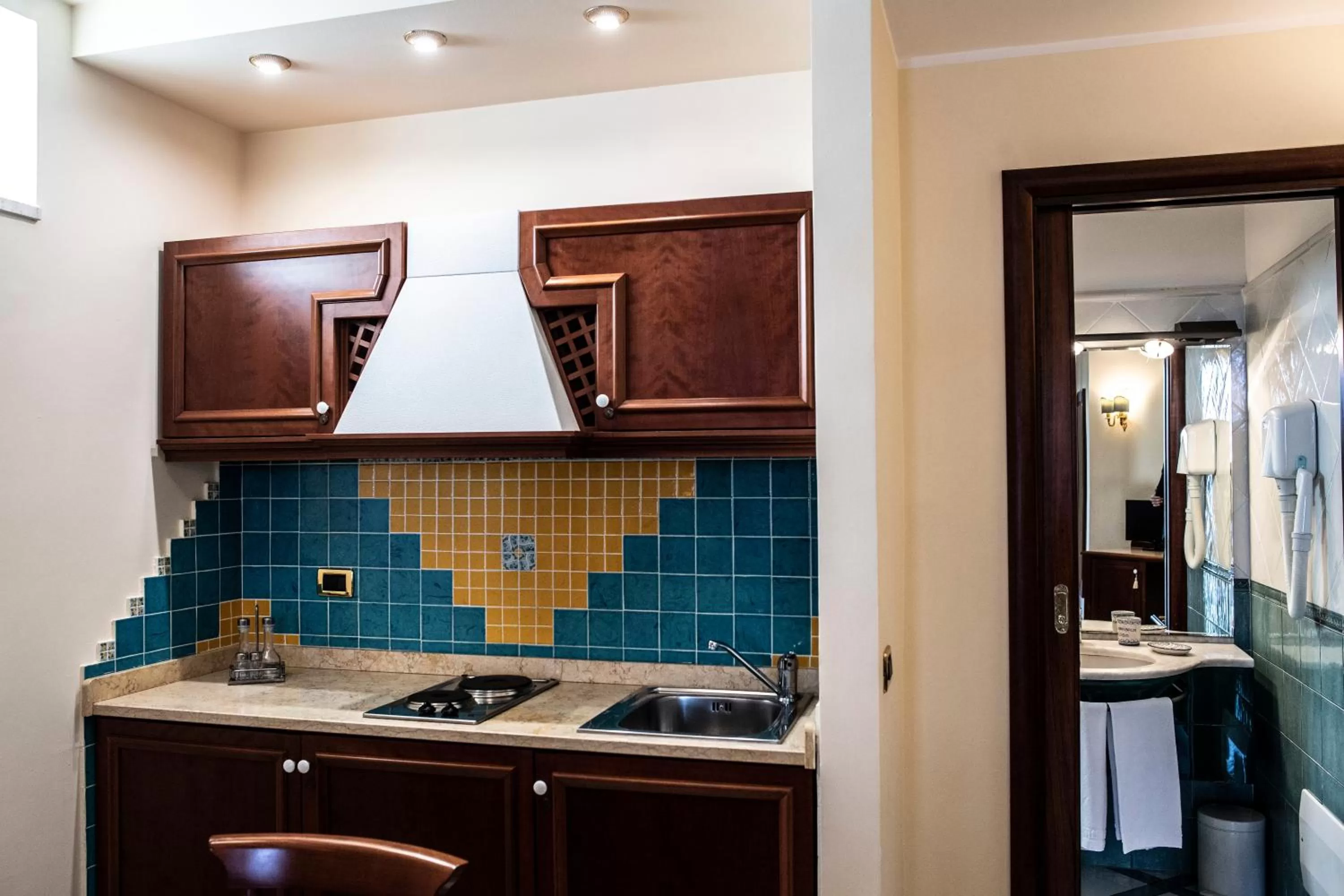 Kitchen or kitchenette in Hotel Garibaldi