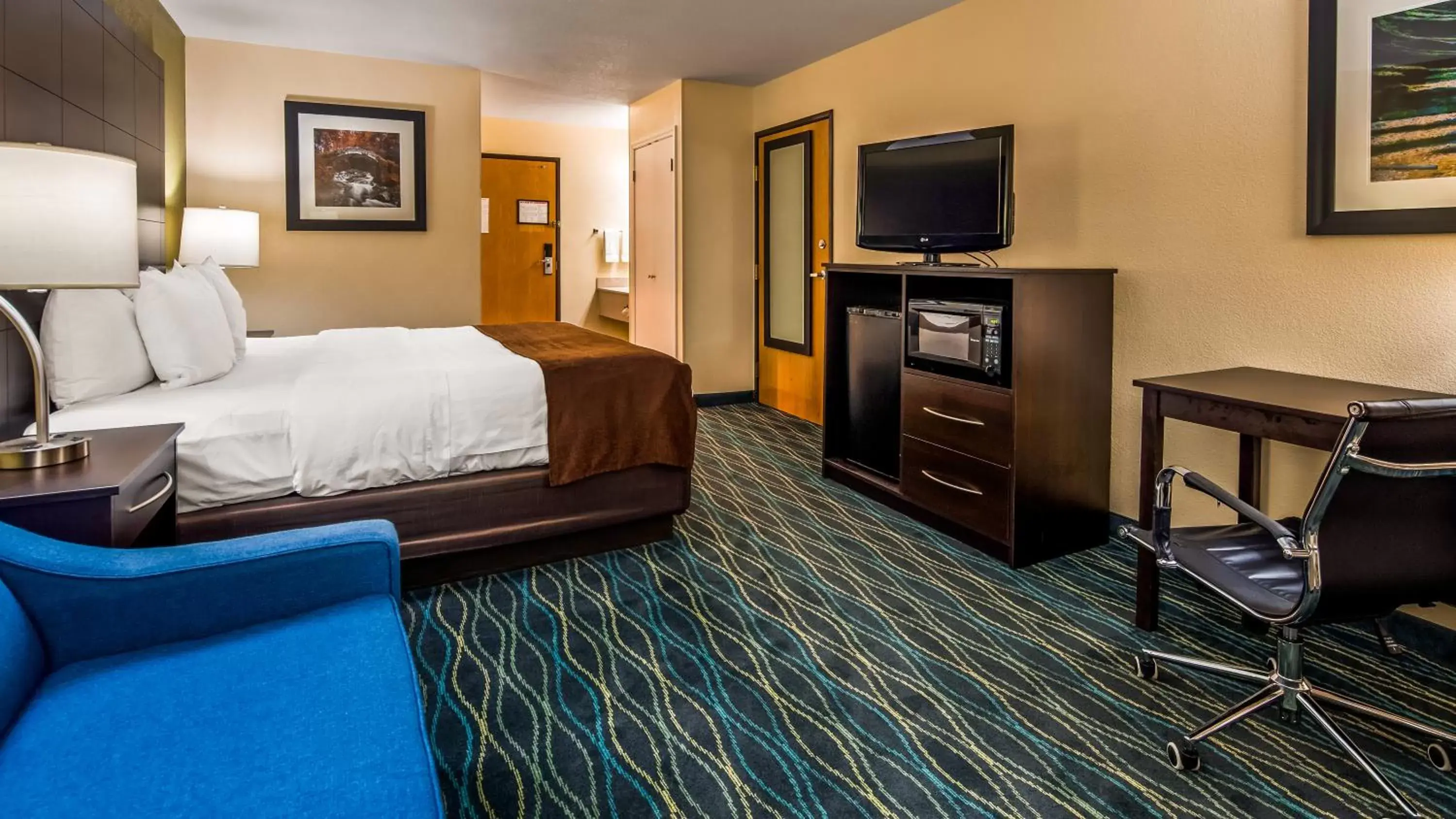 Bed, TV/Entertainment Center in Best Western Oglesby Inn