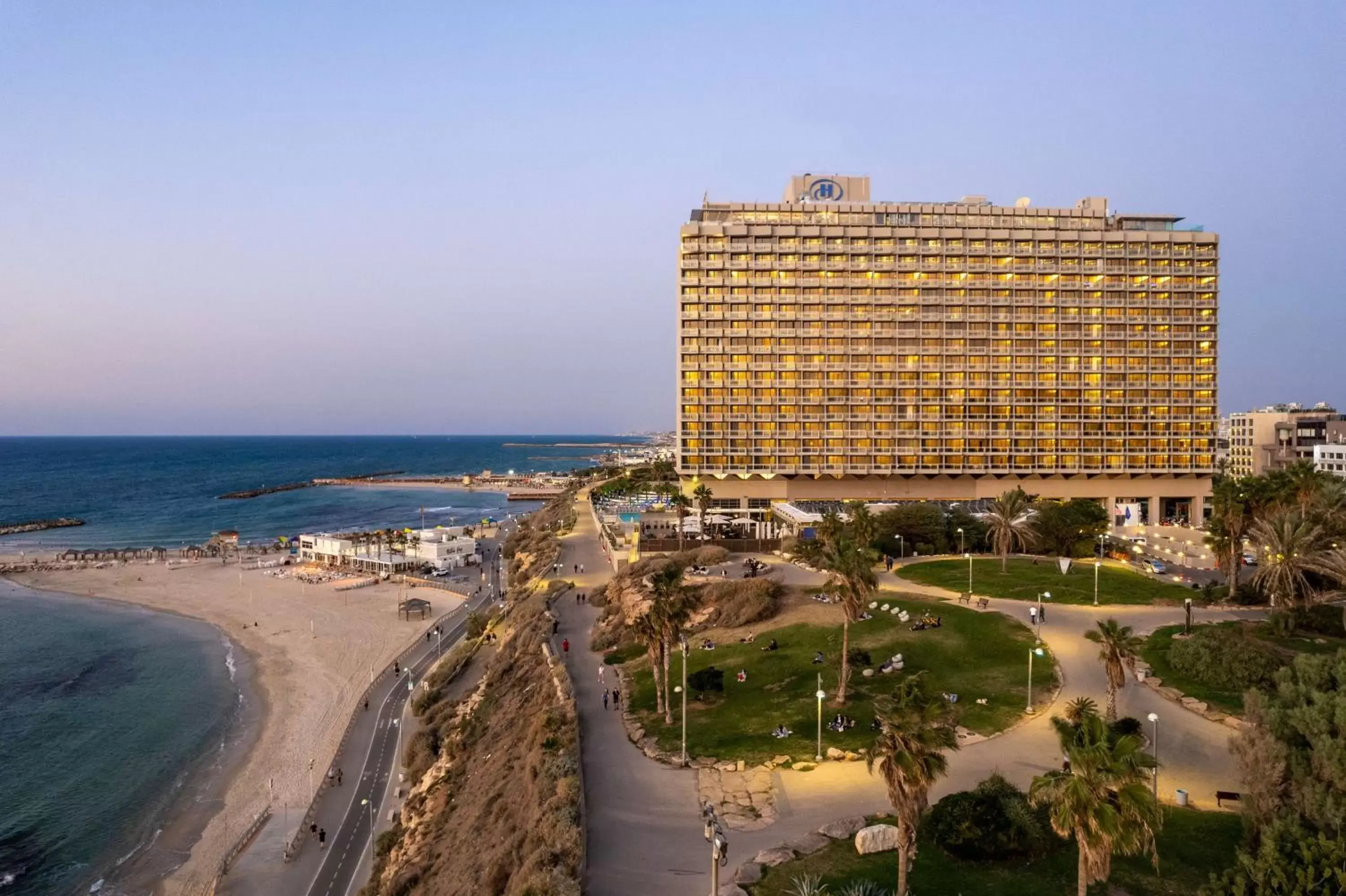 Property building in Hilton Tel Aviv Hotel Property building in Hilton Tel Aviv Hotel