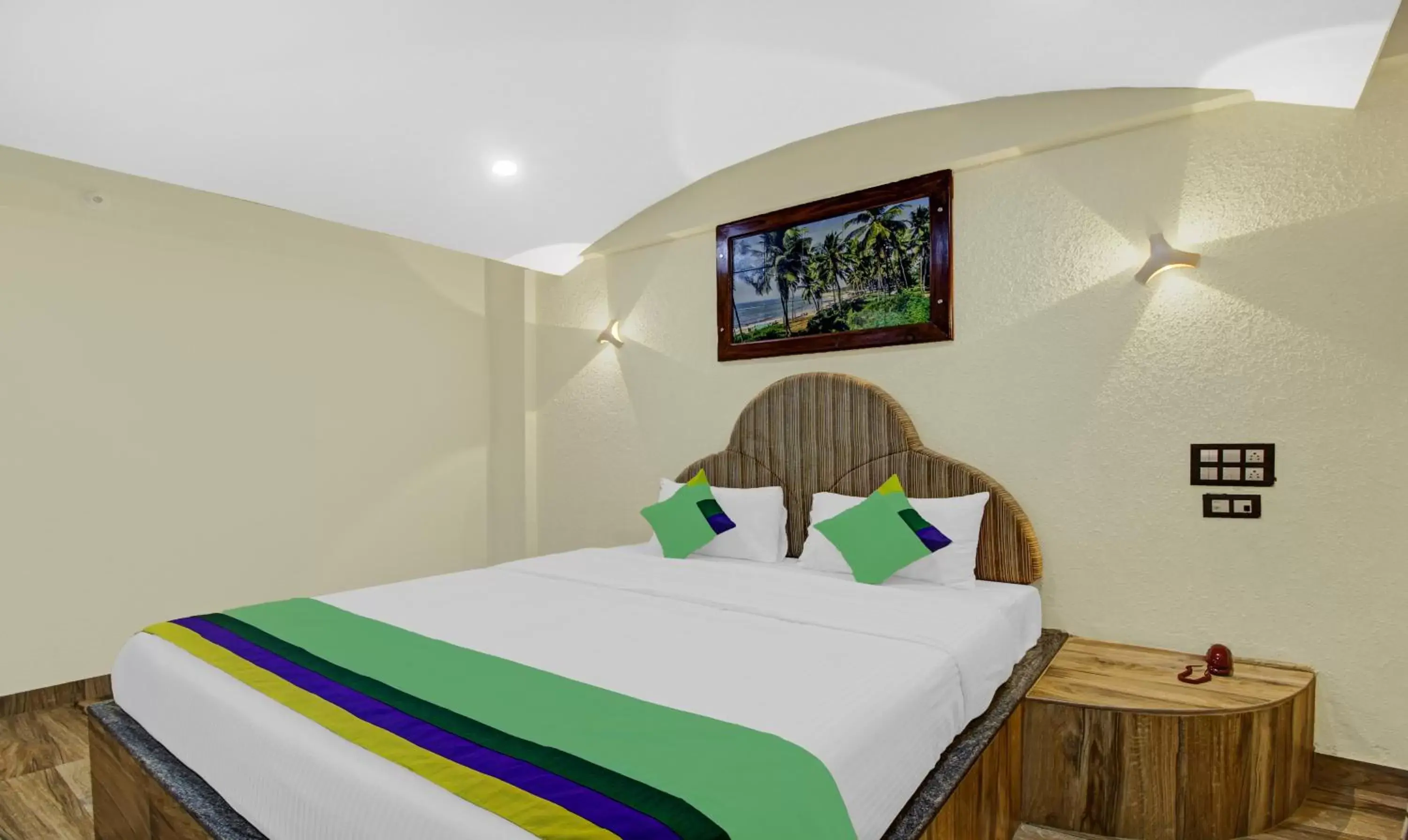 Bed in Treebo Majestic Palms, 2 Km From Colva Beach Bed in Treebo Majestic Palms, 2 Km From Colva Beach