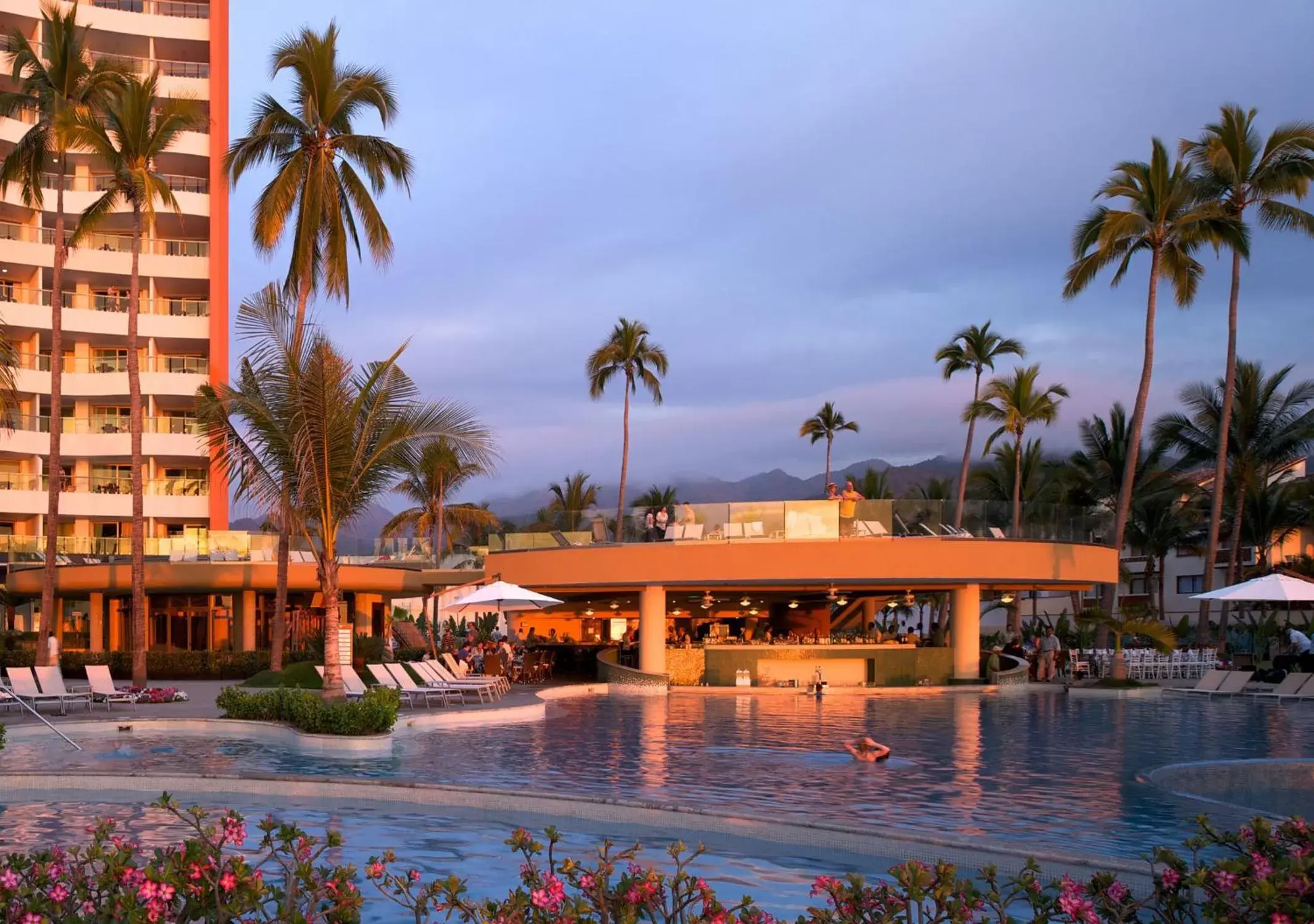 Restaurant/places to eat, Swimming Pool in Sunset Plaza Beach Resort Puerto Vallarta All Inclusive