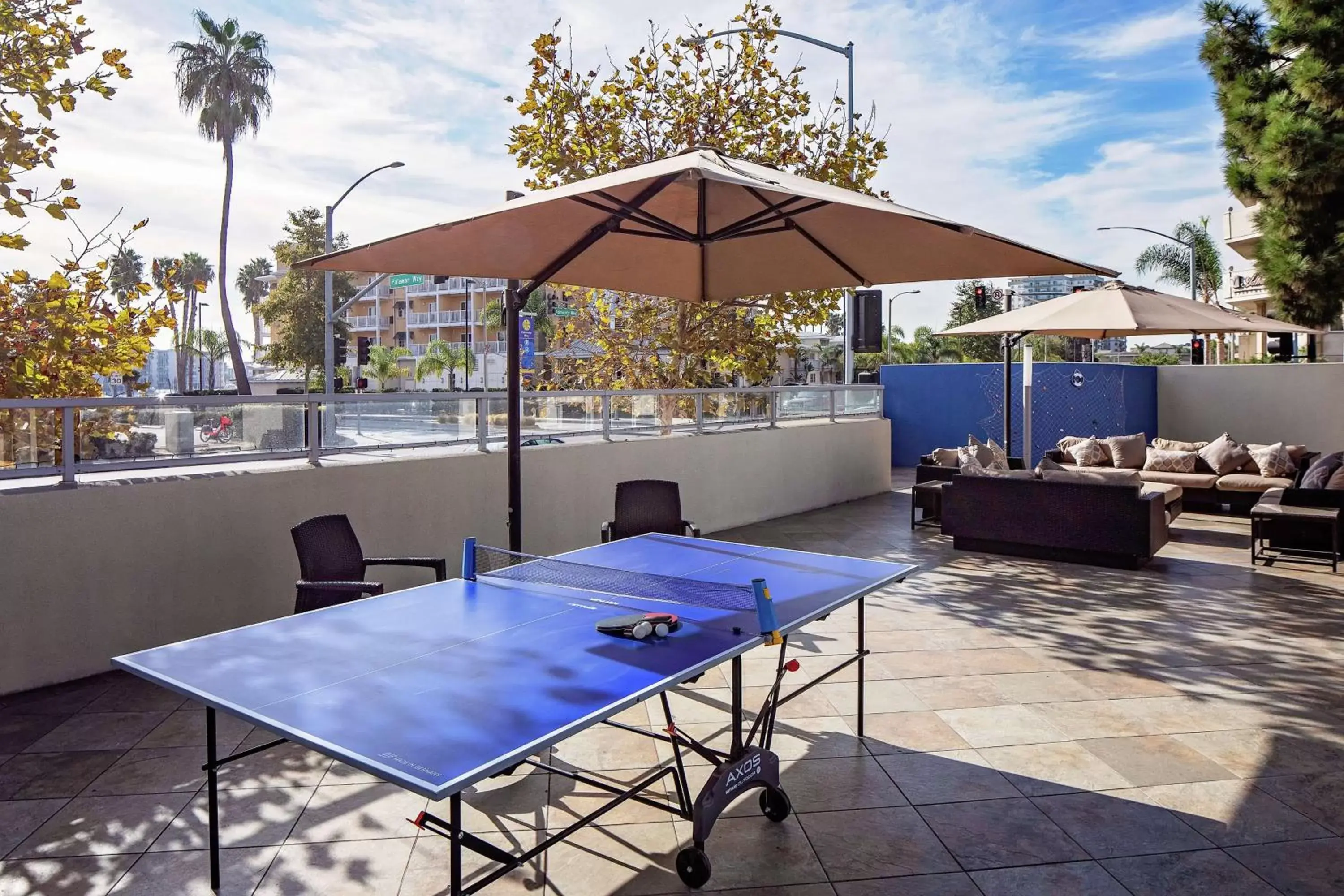 Patio, Table Tennis in Hilton Garden Inn Los Angeles Marina Del Rey