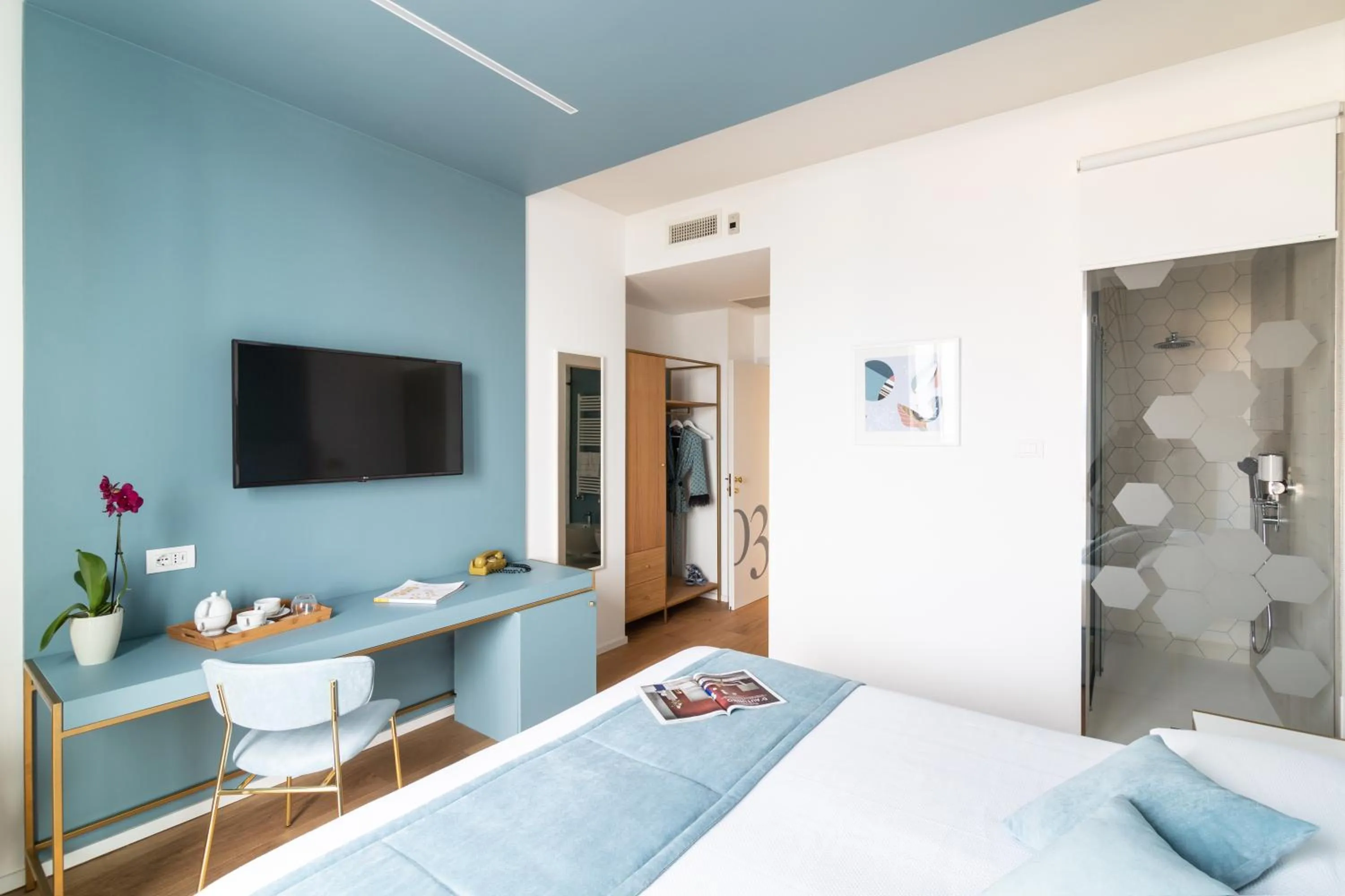 Bed in Hotel Aristeo