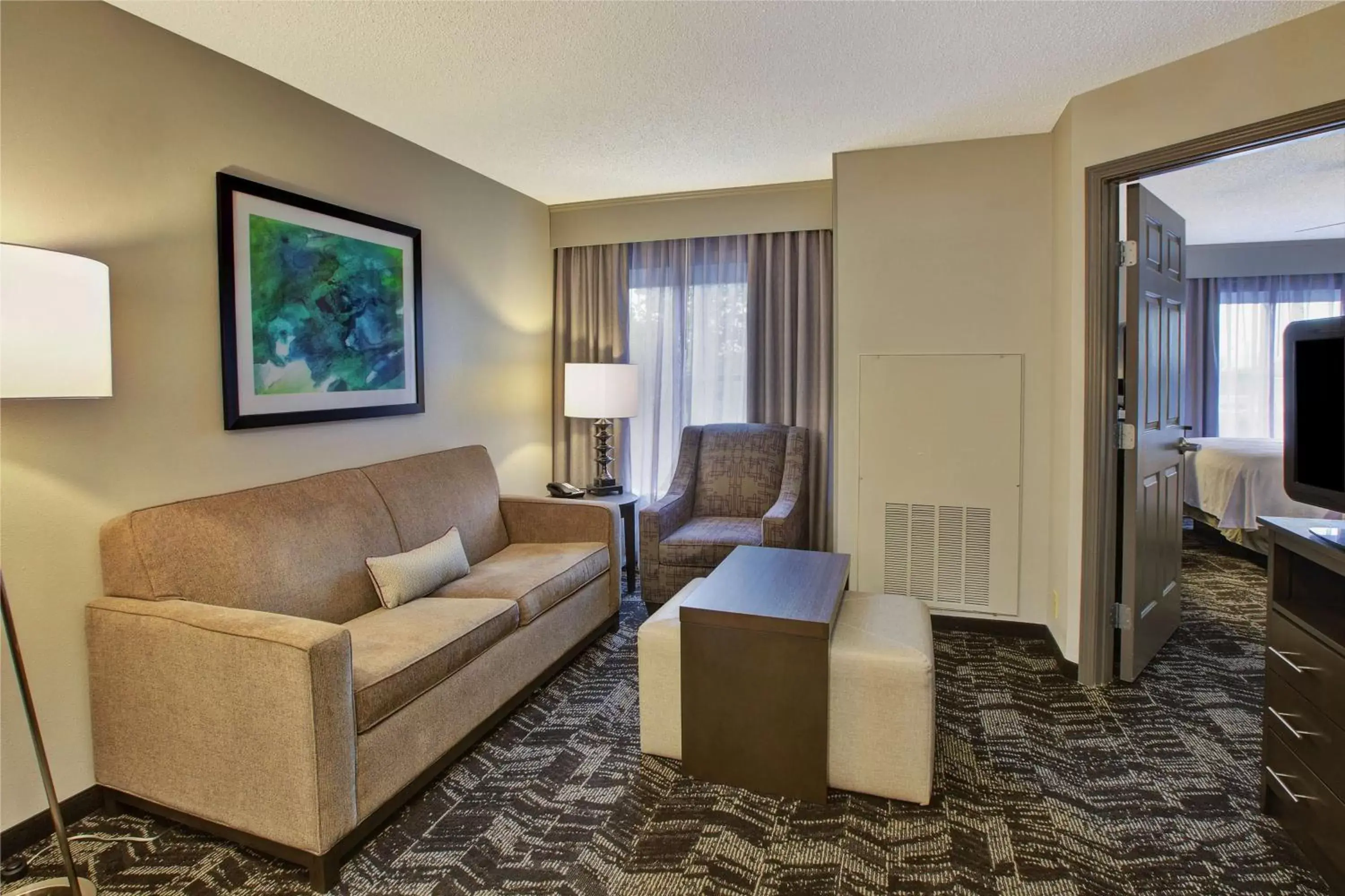 Living room, Seating Area in Homewood Suites by Hilton Dayton South