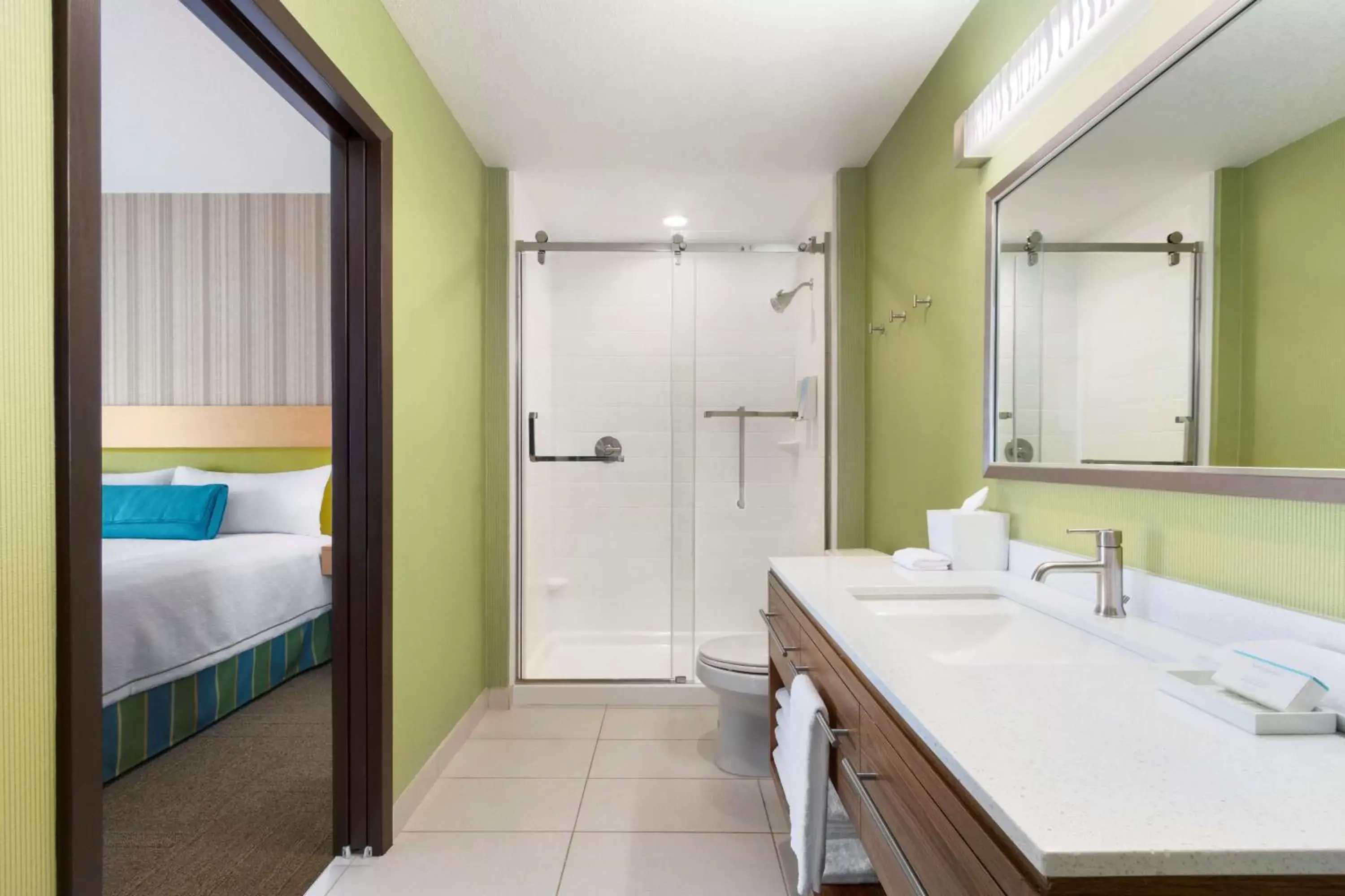 Bedroom, Bathroom in Home2 Suites by Hilton Houston Stafford - Sugar Land