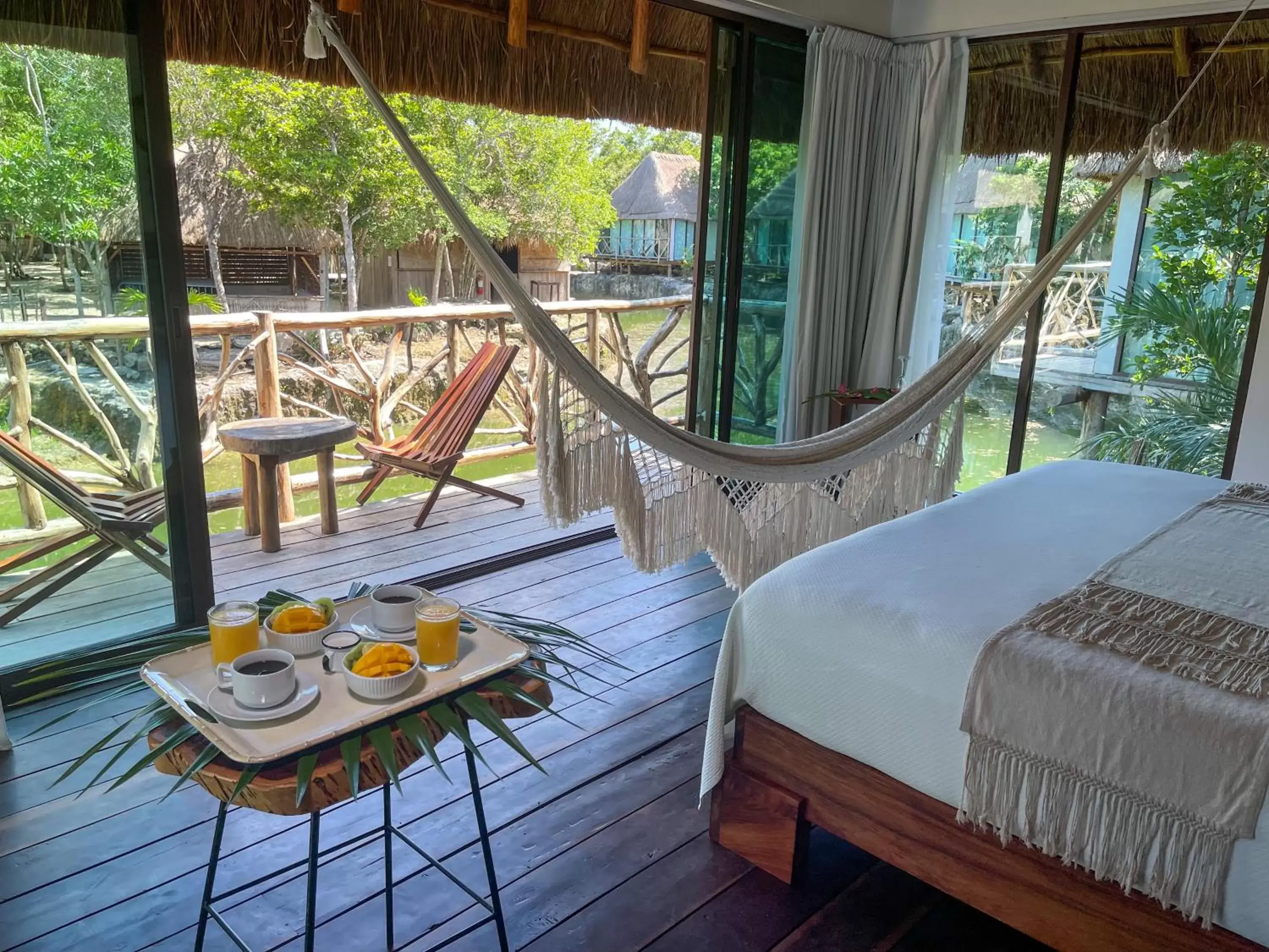 Breakfast in Zamna eco-lodge Tulum