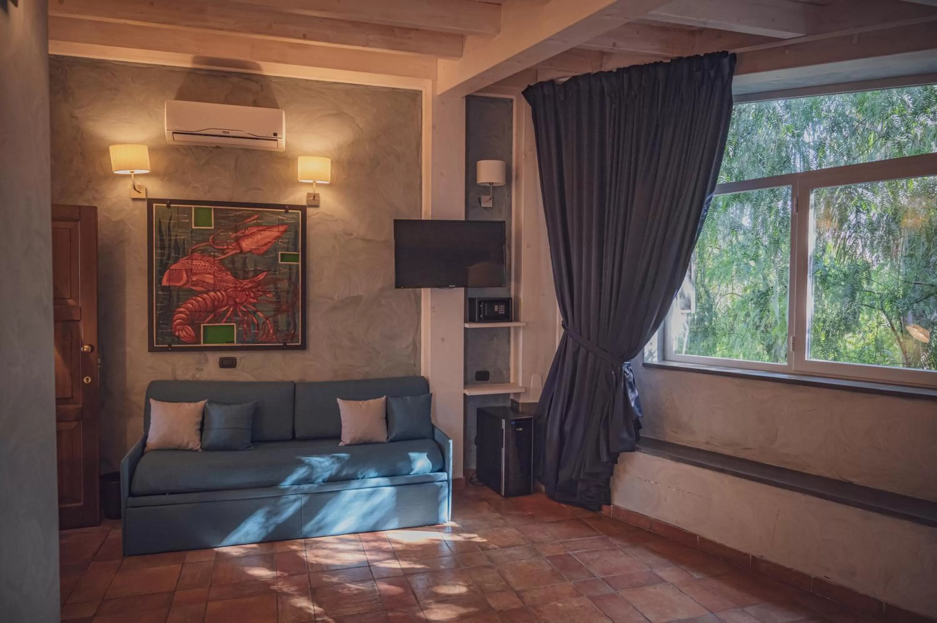 air conditioner, Seating Area in La Dimora del Faro