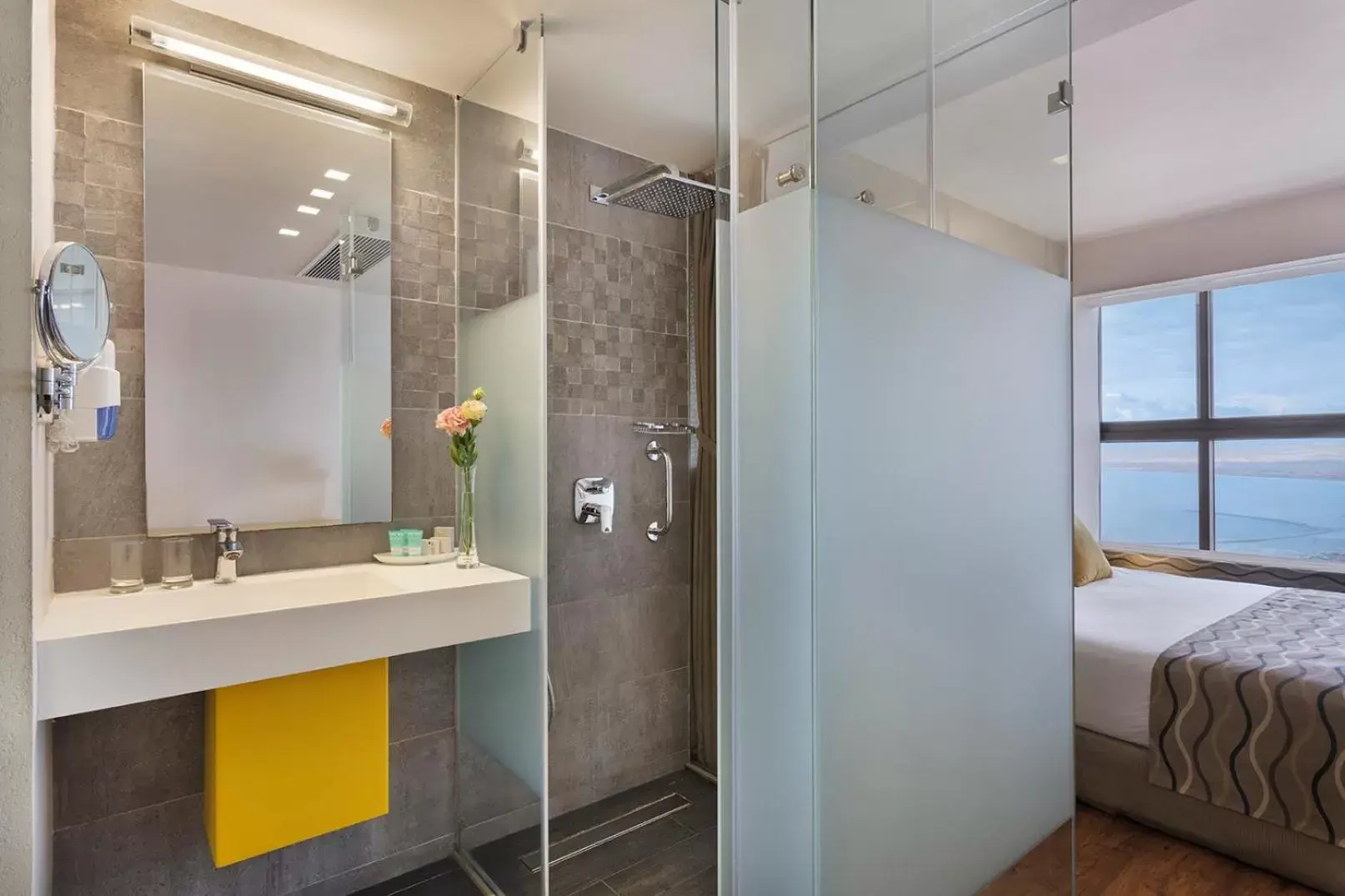 Bathroom in Haifa Bay View Hotel By AFI Hotels