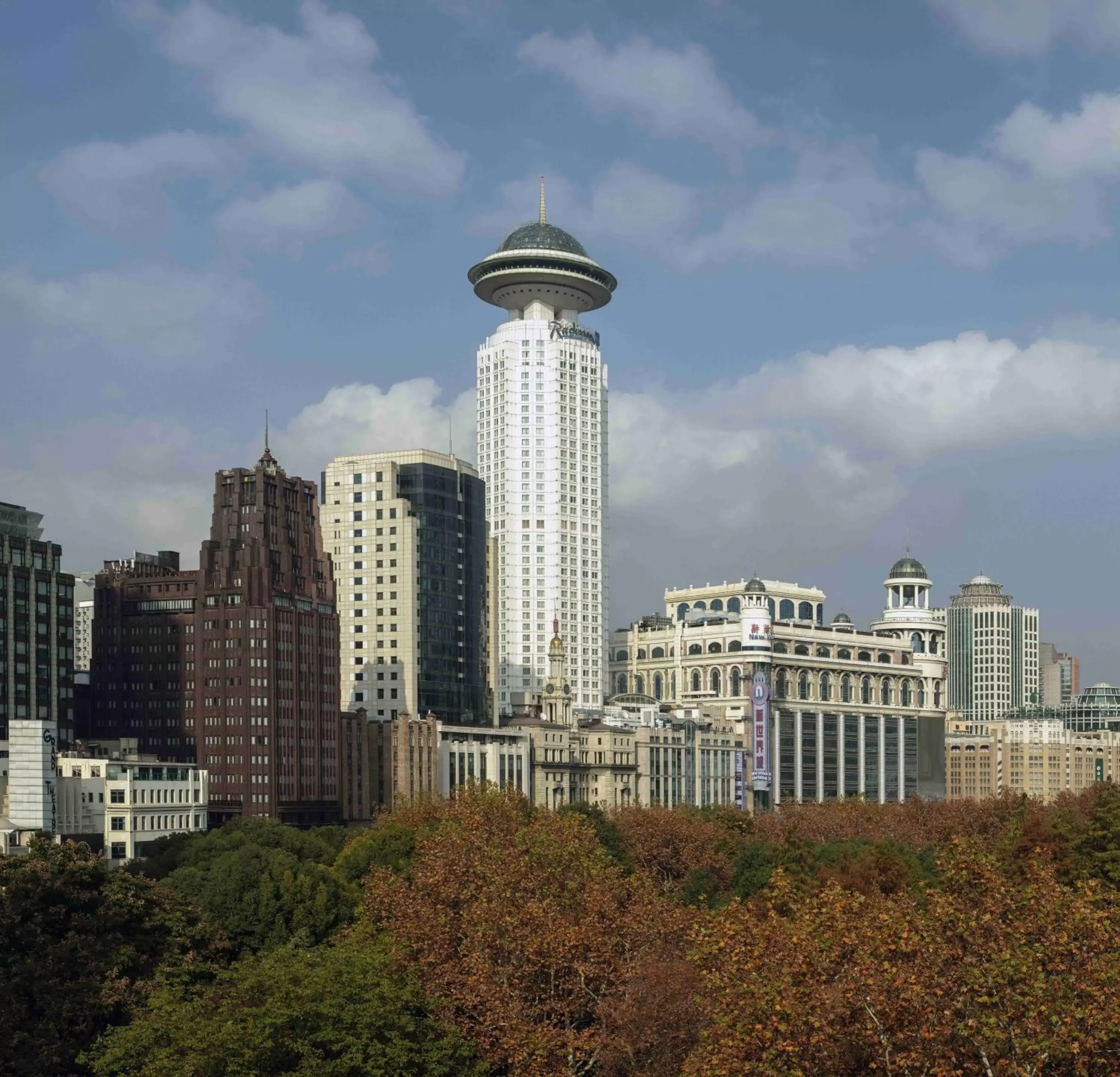 Property building in Radisson Blu Hotel Shanghai New World