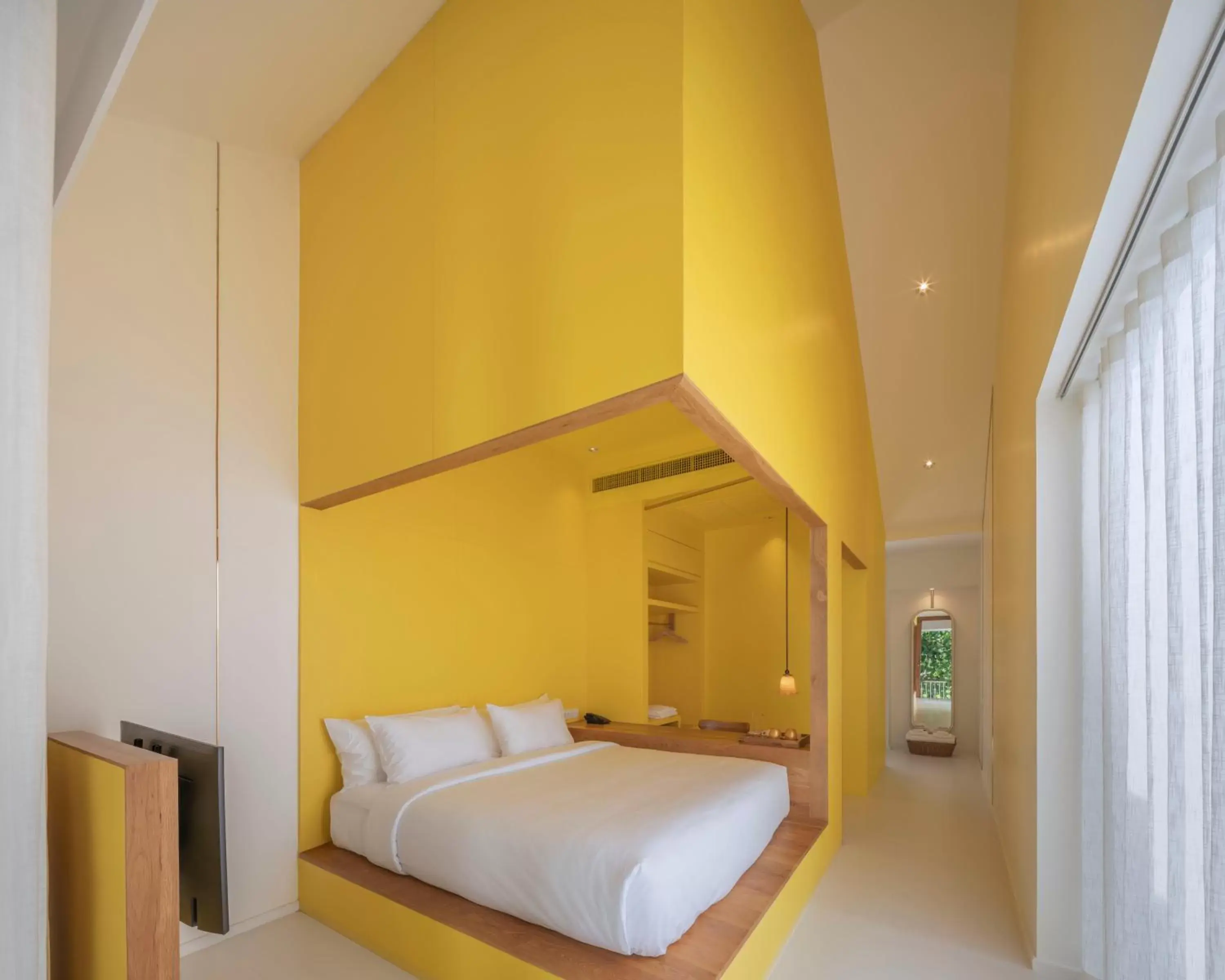 Bedroom, Bed in Baan Pomphet