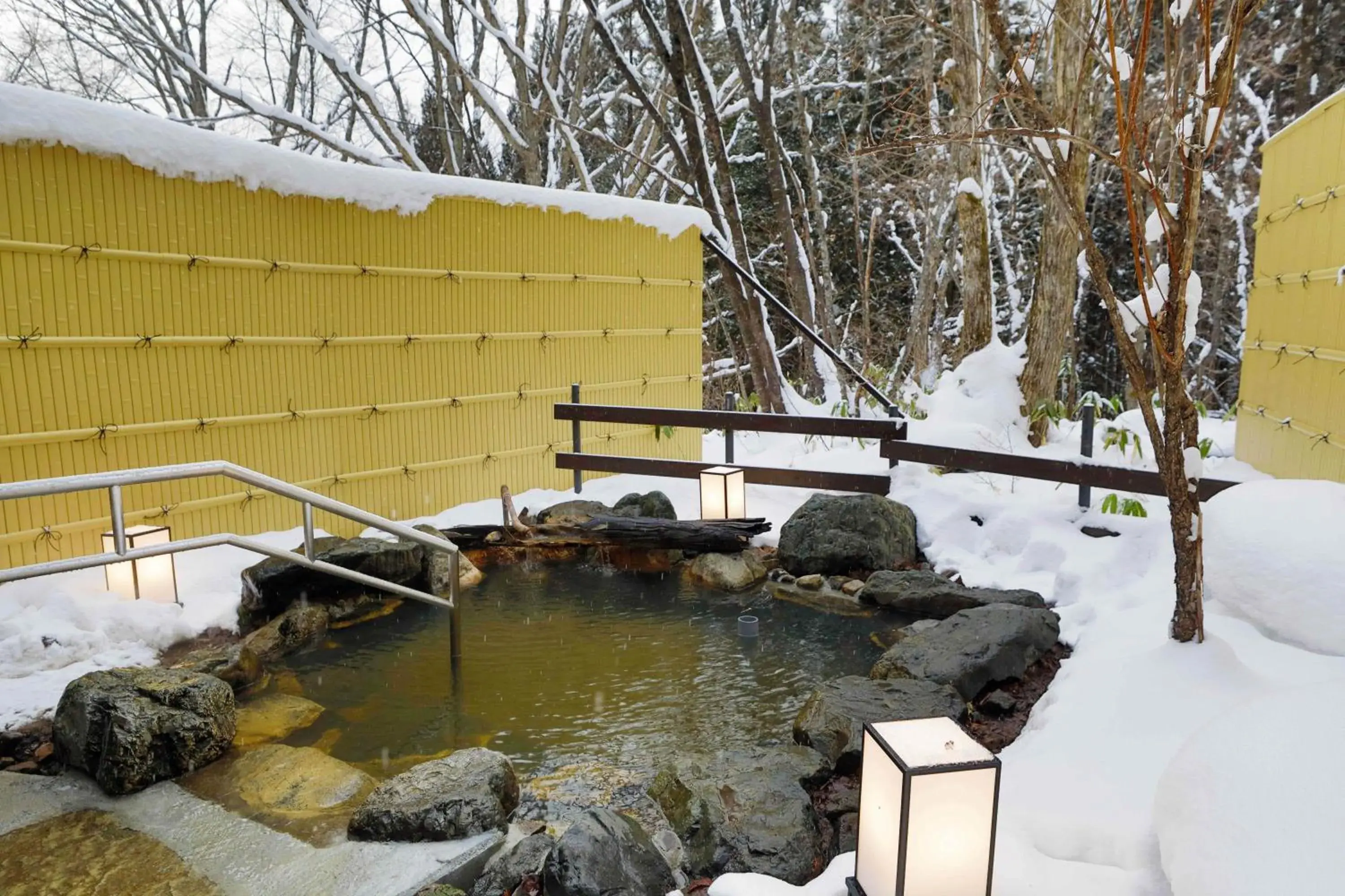 Open Air Bath, Winter in Okuhida Hot spring Miyama Ouan