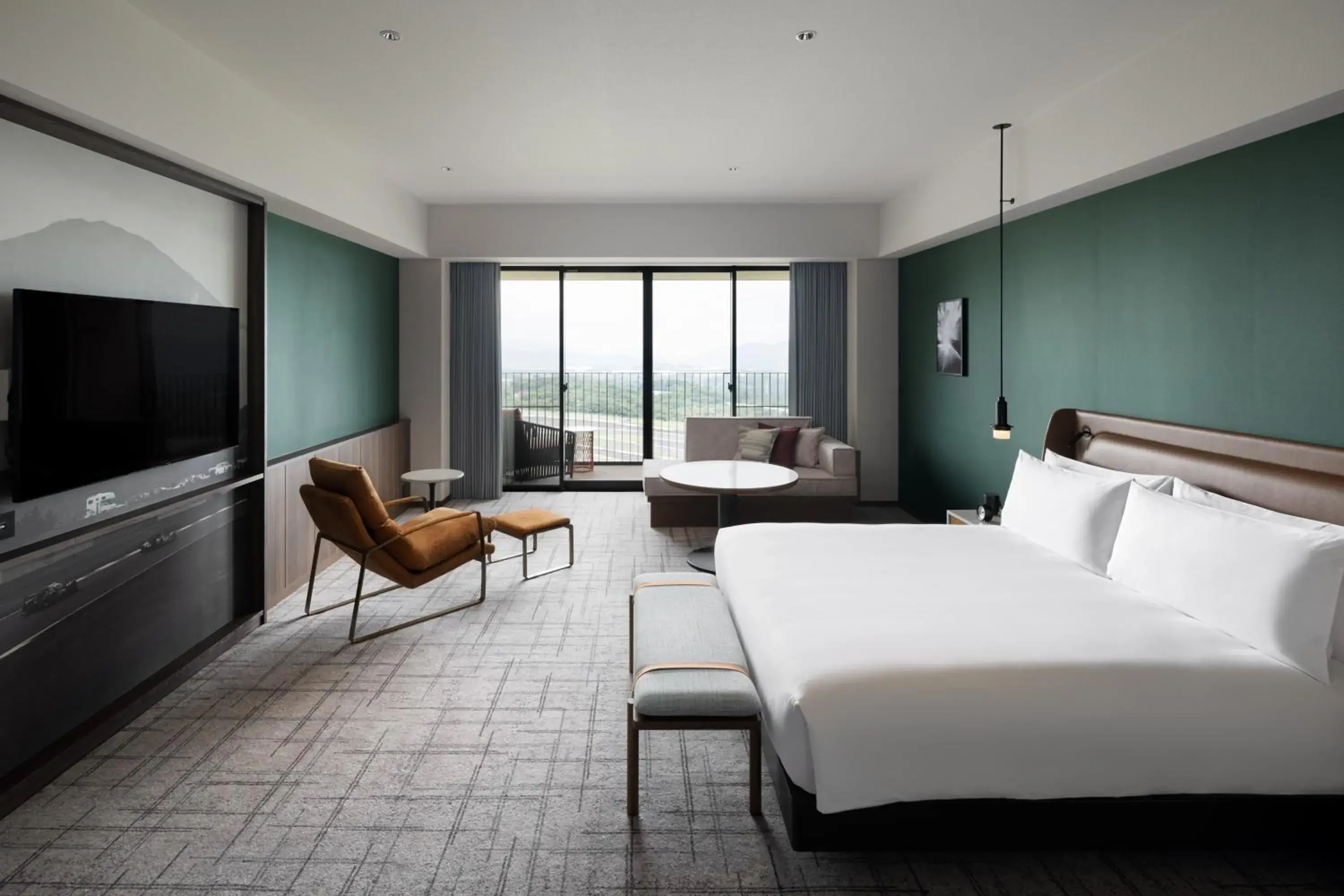 Bed, TV/Entertainment Center in Fuji Speedway Hotel, Unbound Collection by Hyatt