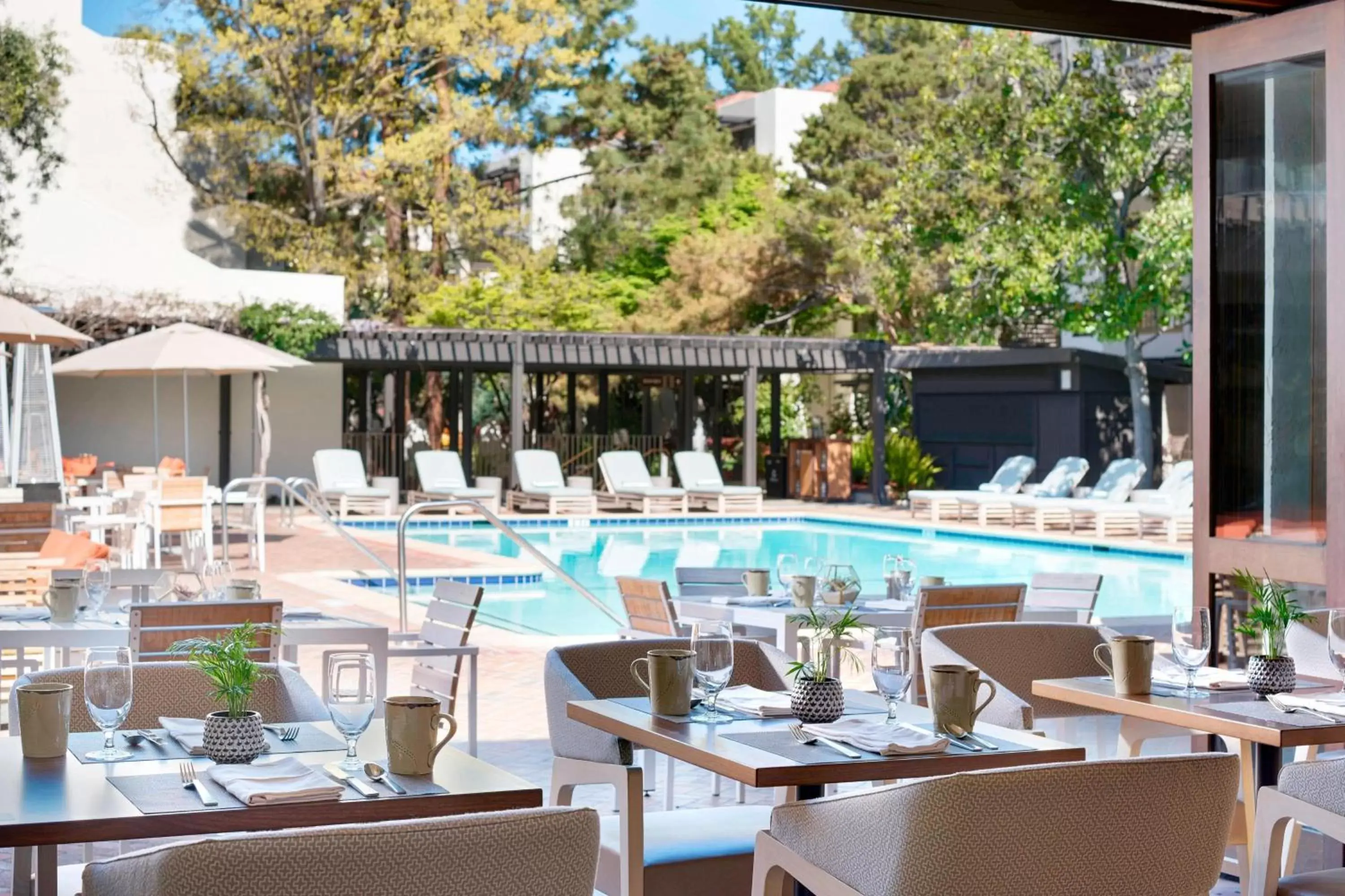 Swimming pool, Restaurant/Places to Eat in Sheraton Palo Alto Hotel
