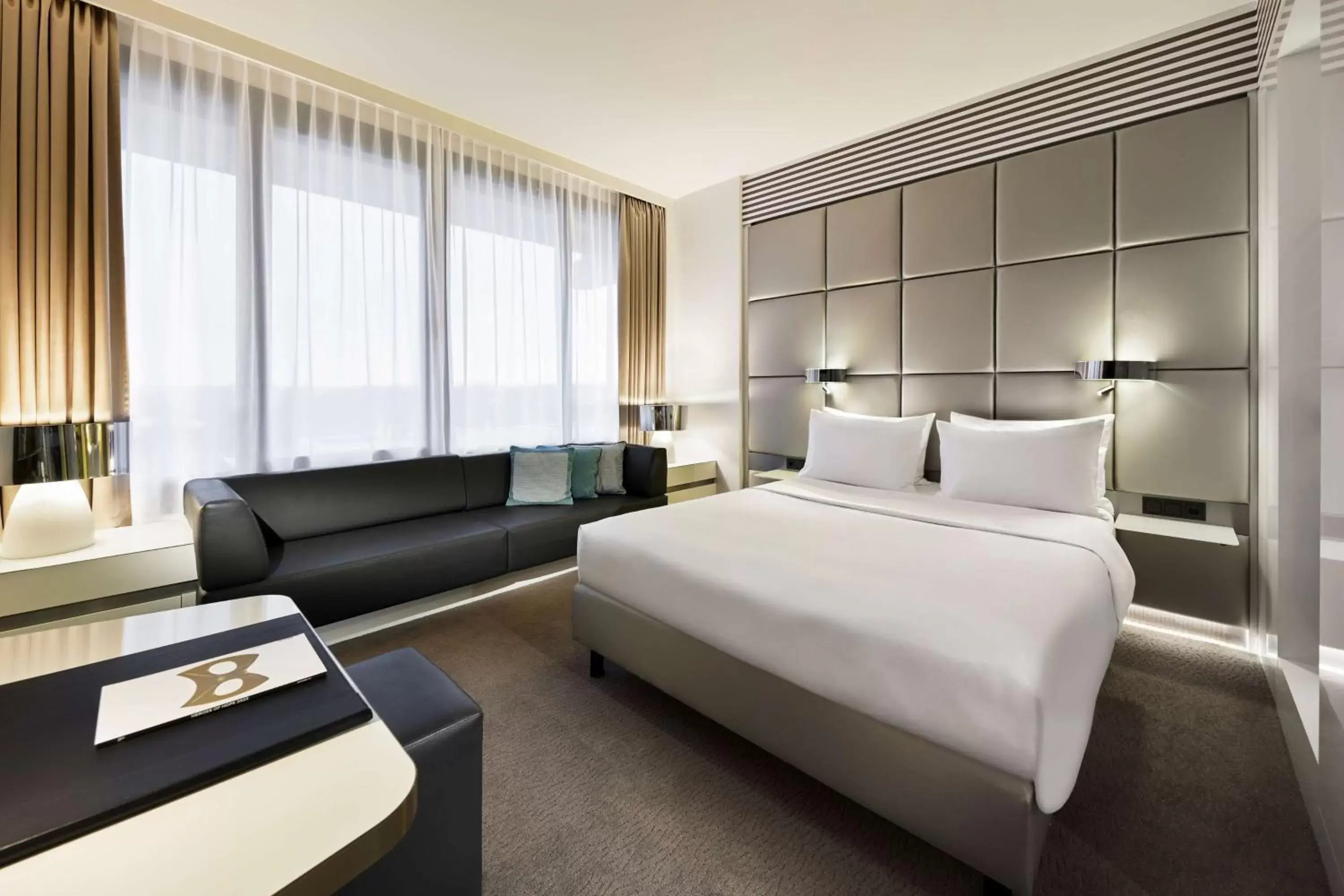 Bedroom, Bed in Lindner Hotel Dusseldorf Seestern, part of JdV by Hyatt