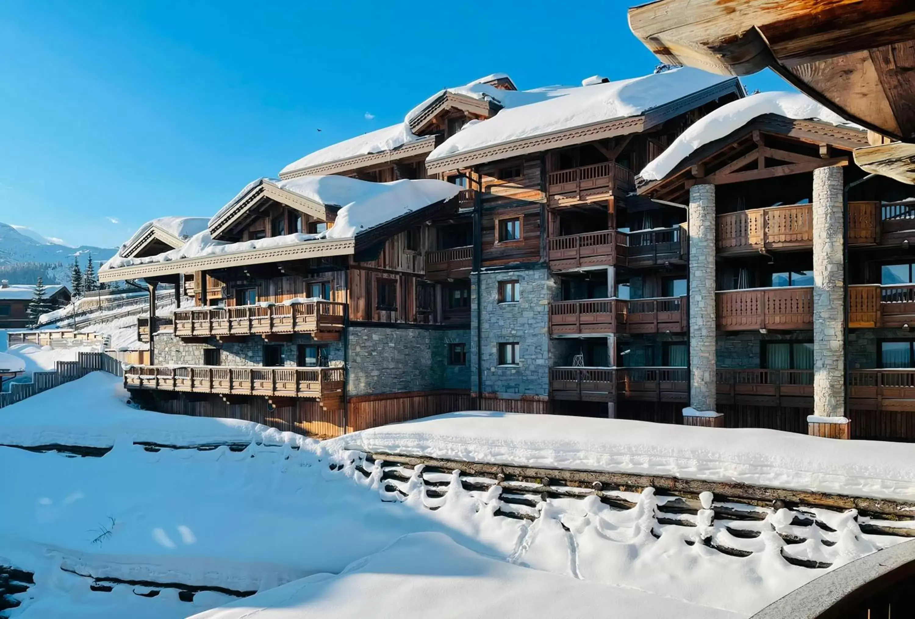 Inner courtyard view, Winter in Six Senses Residences & Spa Courchevel