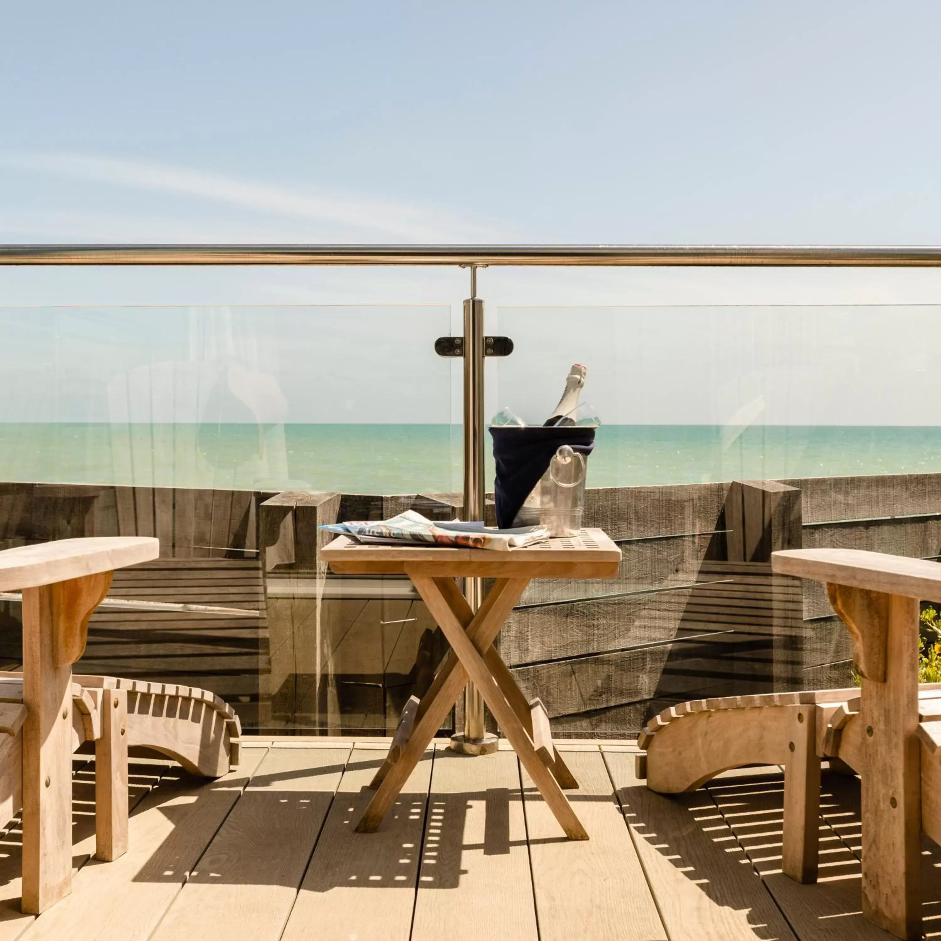 Beach, Balcony/Terrace in Beach Hut Suites