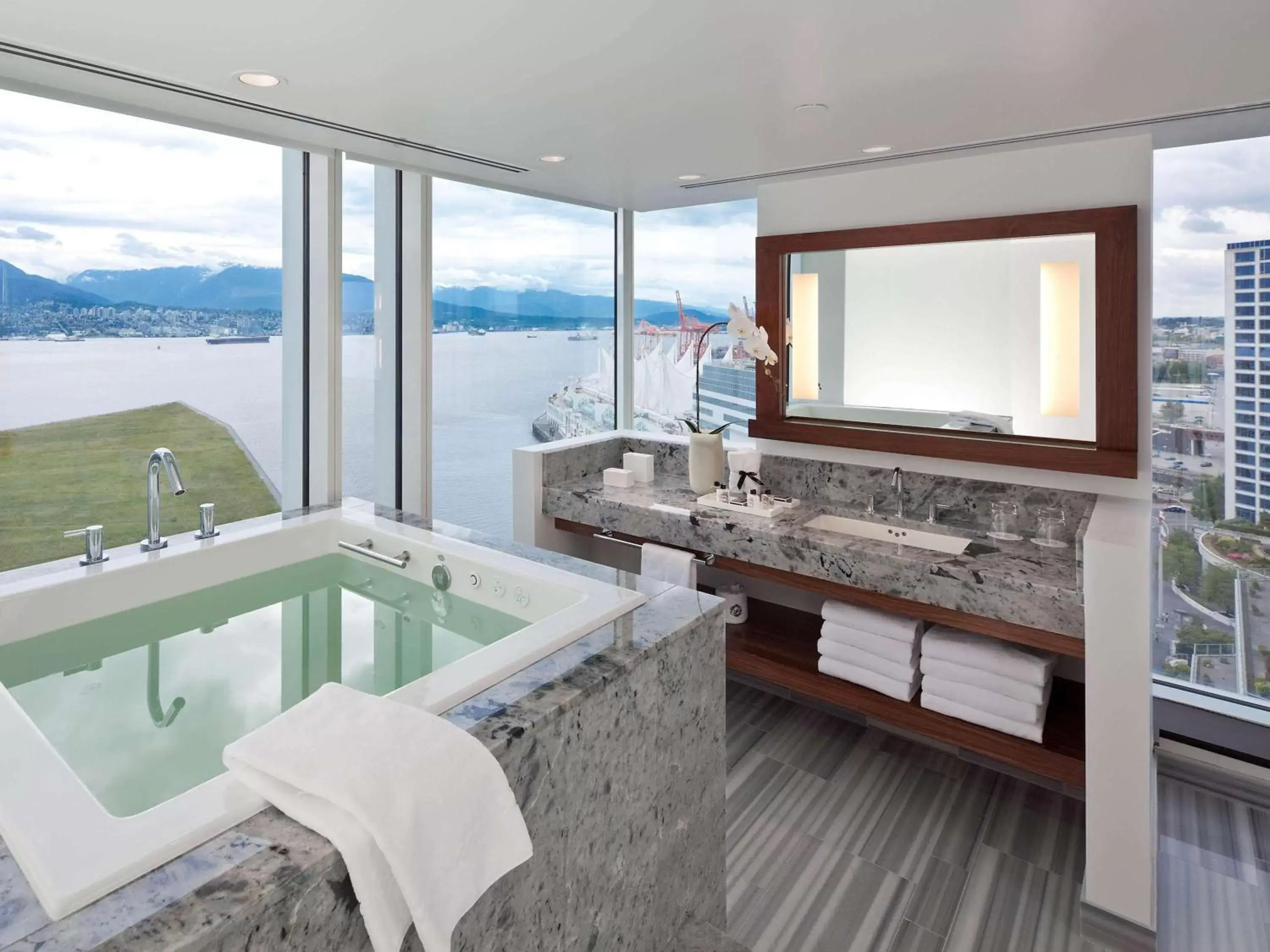 Bedroom, Bathroom in Fairmont Pacific Rim