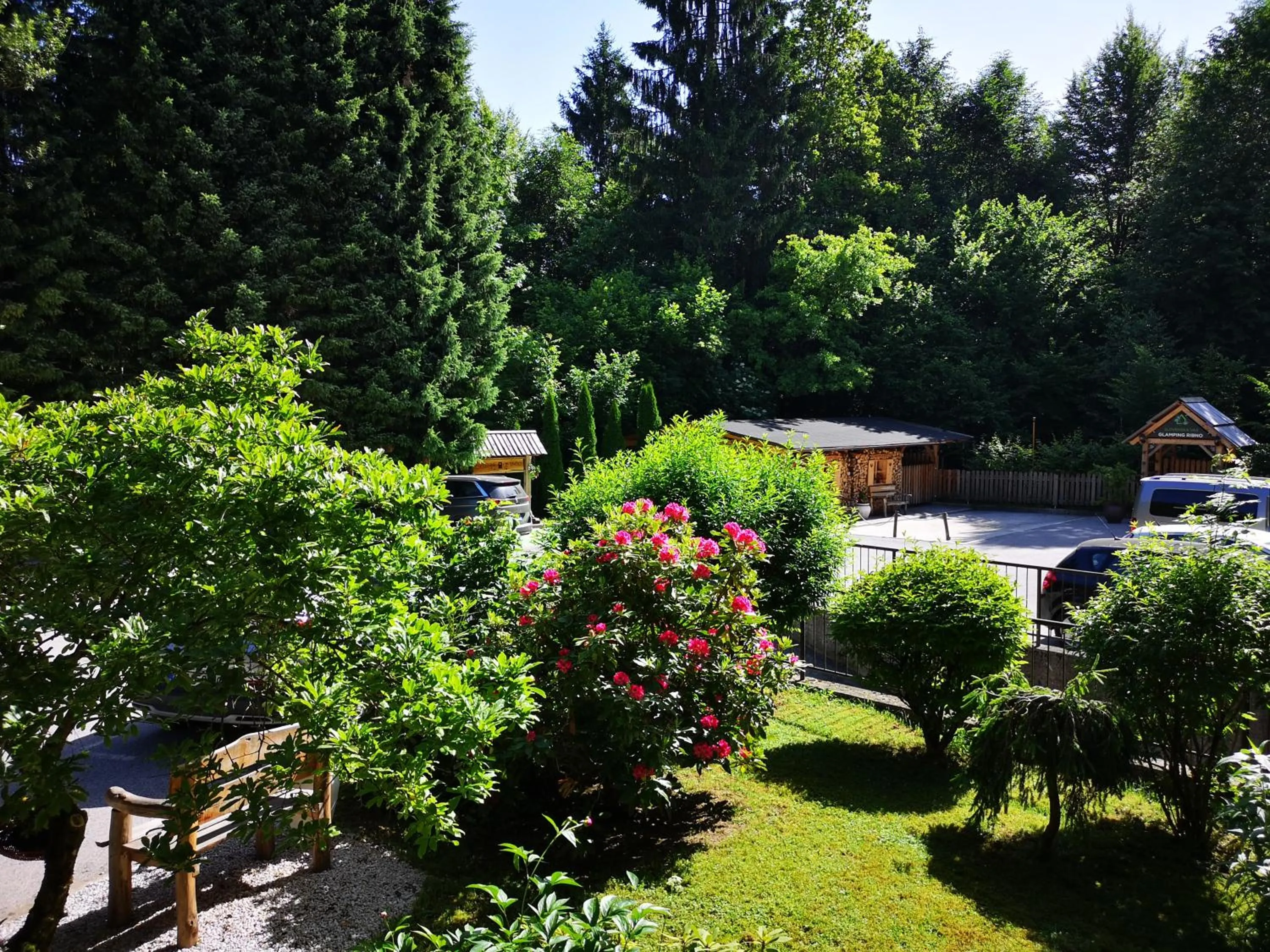 Garden view in Ribno Alpine Hotel