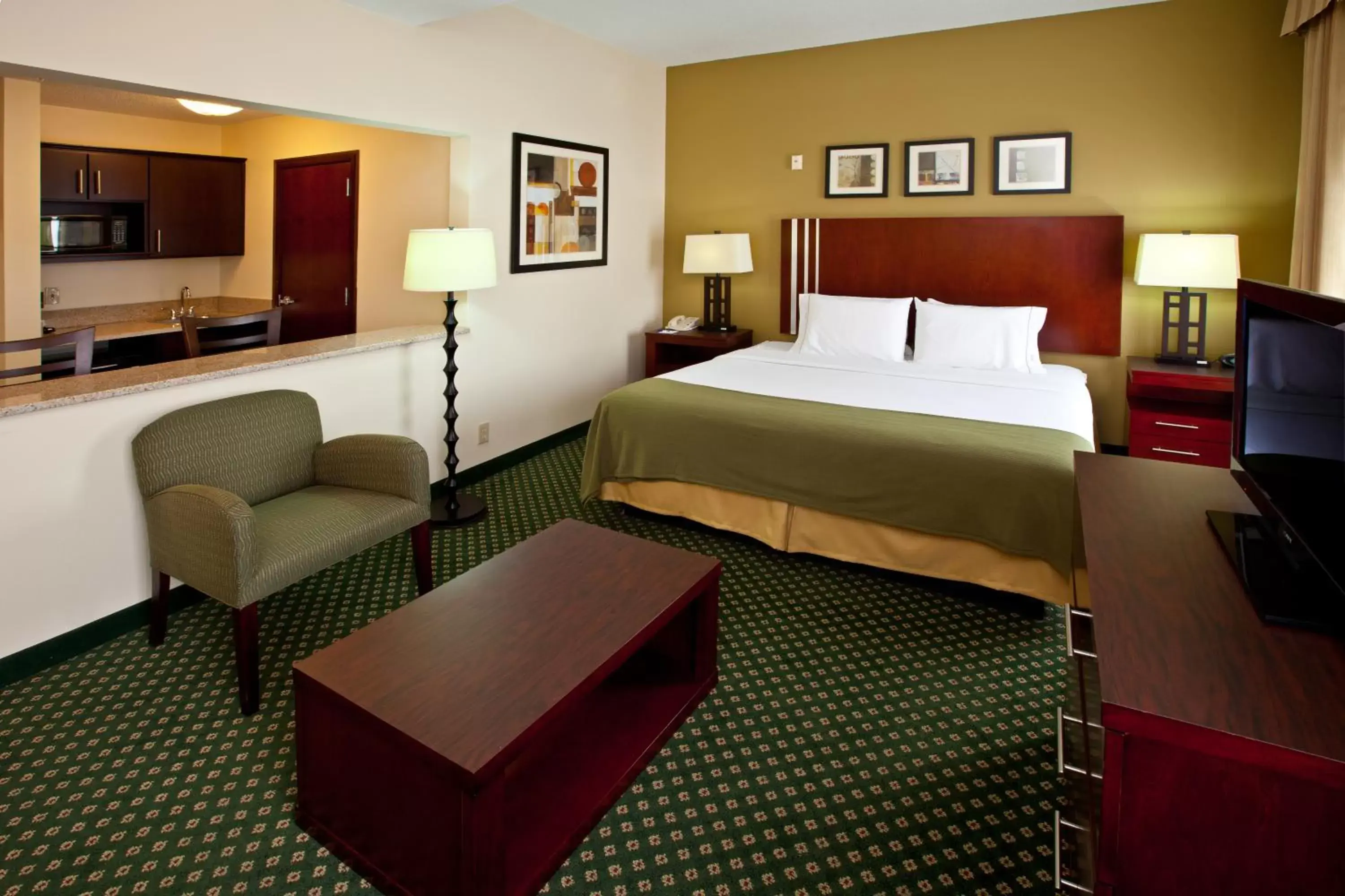 Bedroom in Holiday Inn Express Hotel & Suites Indianapolis - East, an IHG Hotel