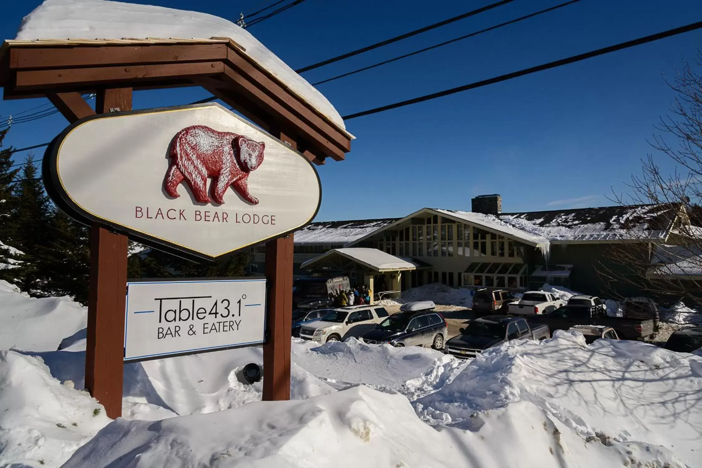 Property building, Winter in The Black Bear Lodge at Stratton Mountain Resort