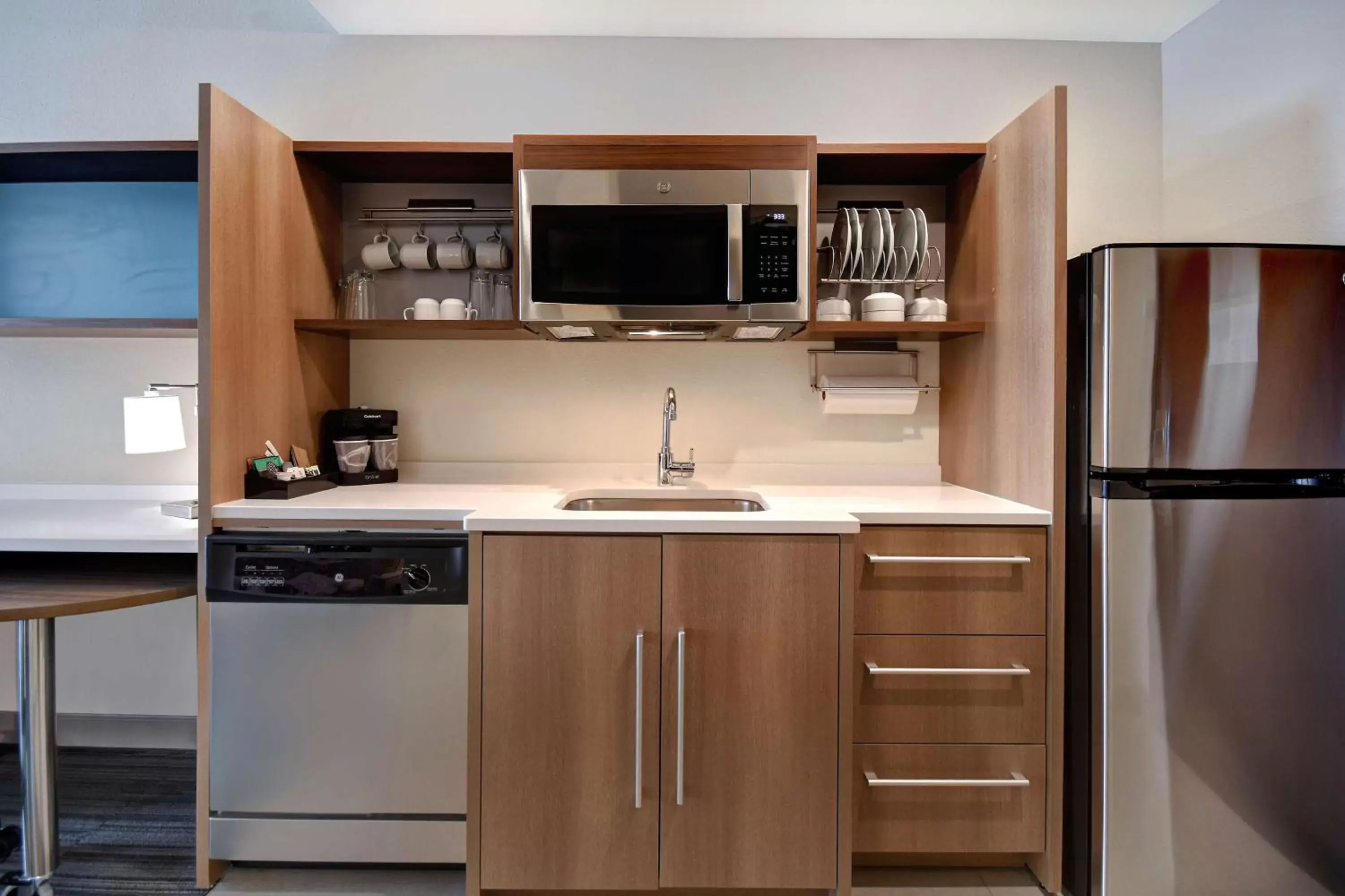 Kitchen or kitchenette, Kitchen/Kitchenette in Home2 Suites By Hilton Kalamazoo Downtown, Mi