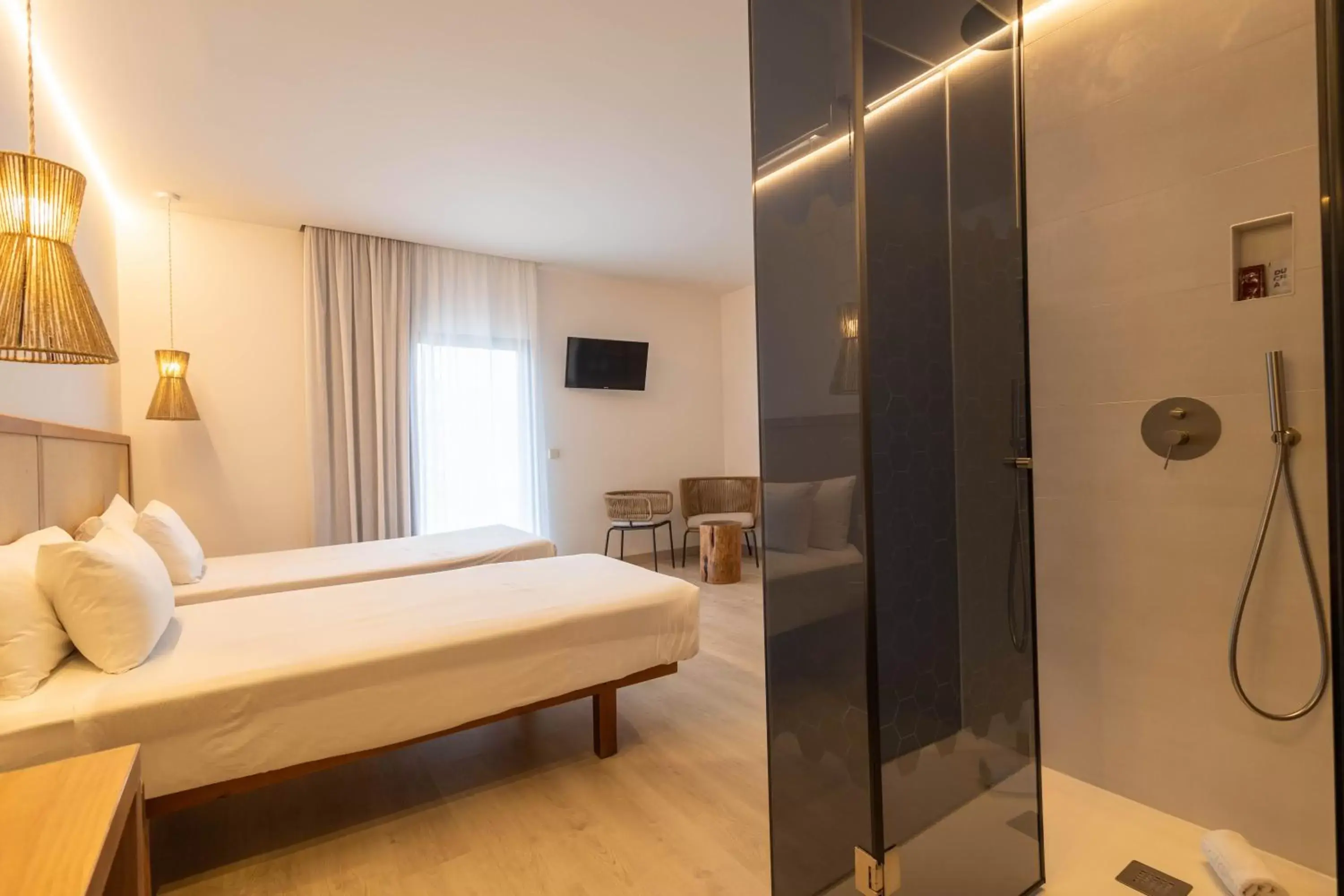 Shower, Bed in Play Hotel Ibiza - Adults Only