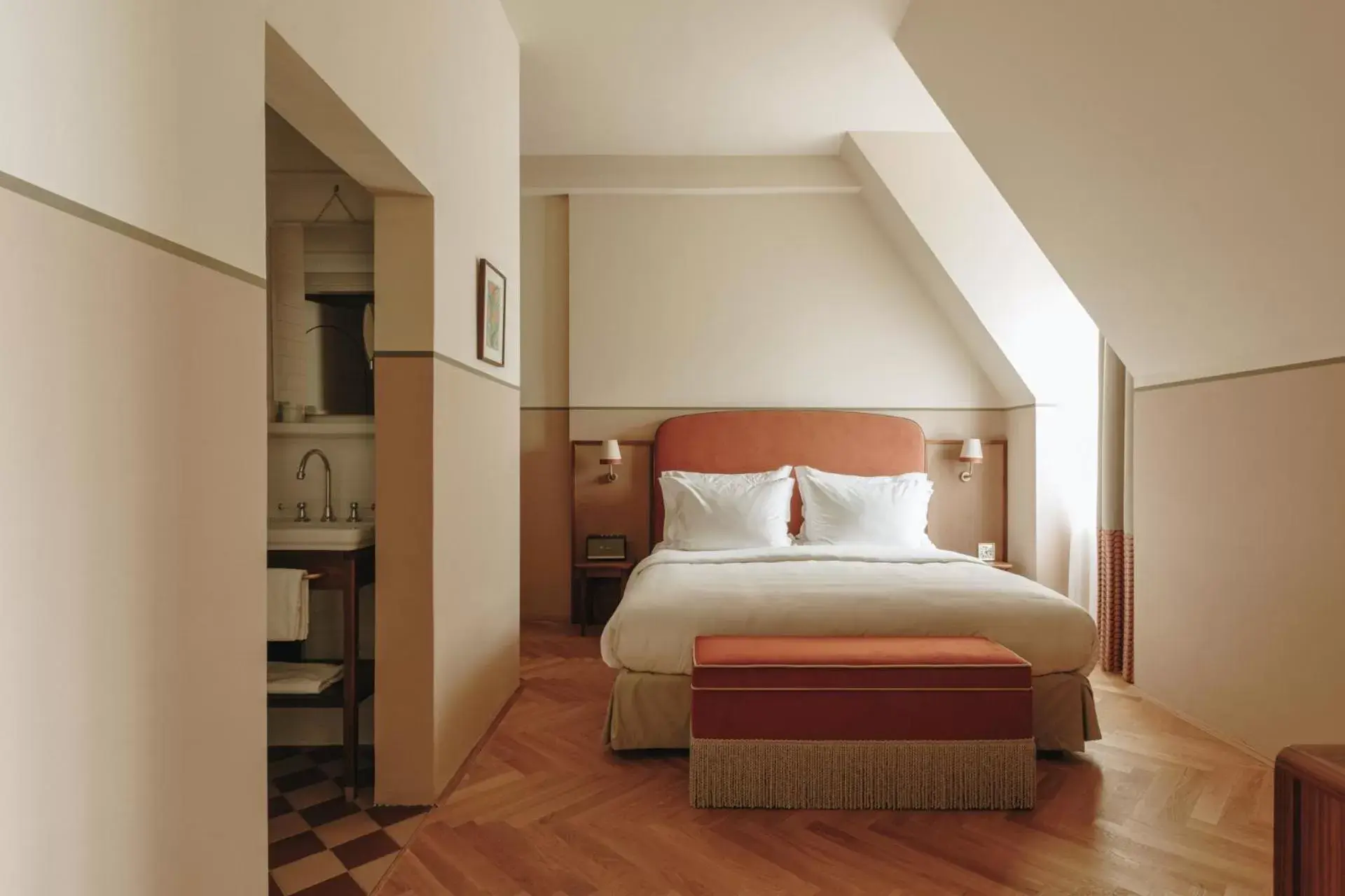 Bed in Parkhotel Mondschein, a Member of Design Hotels Bed in Parkhotel Mondschein, a Member of Design Hotels